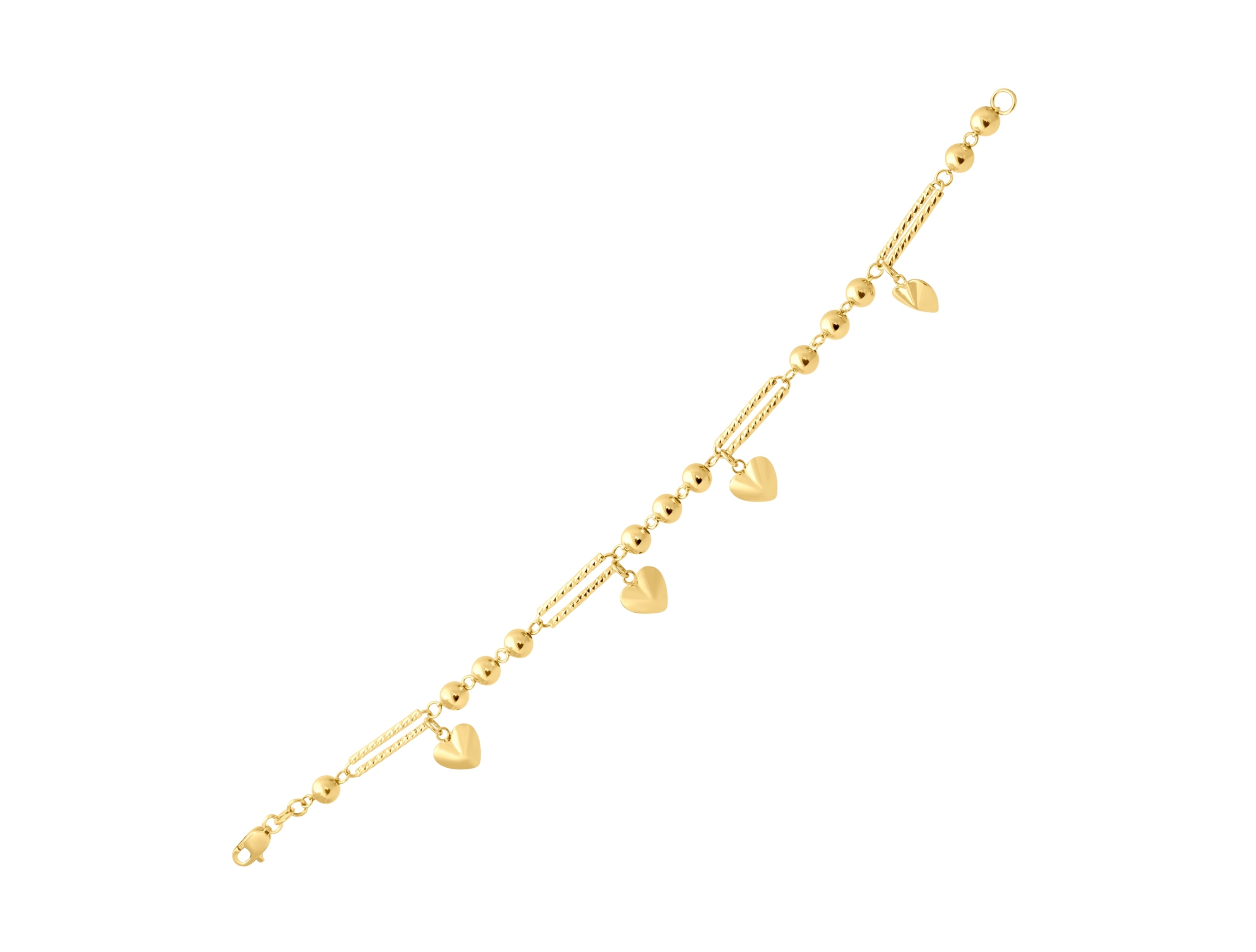 Lovely Altın Kalp Ataç Bileklik