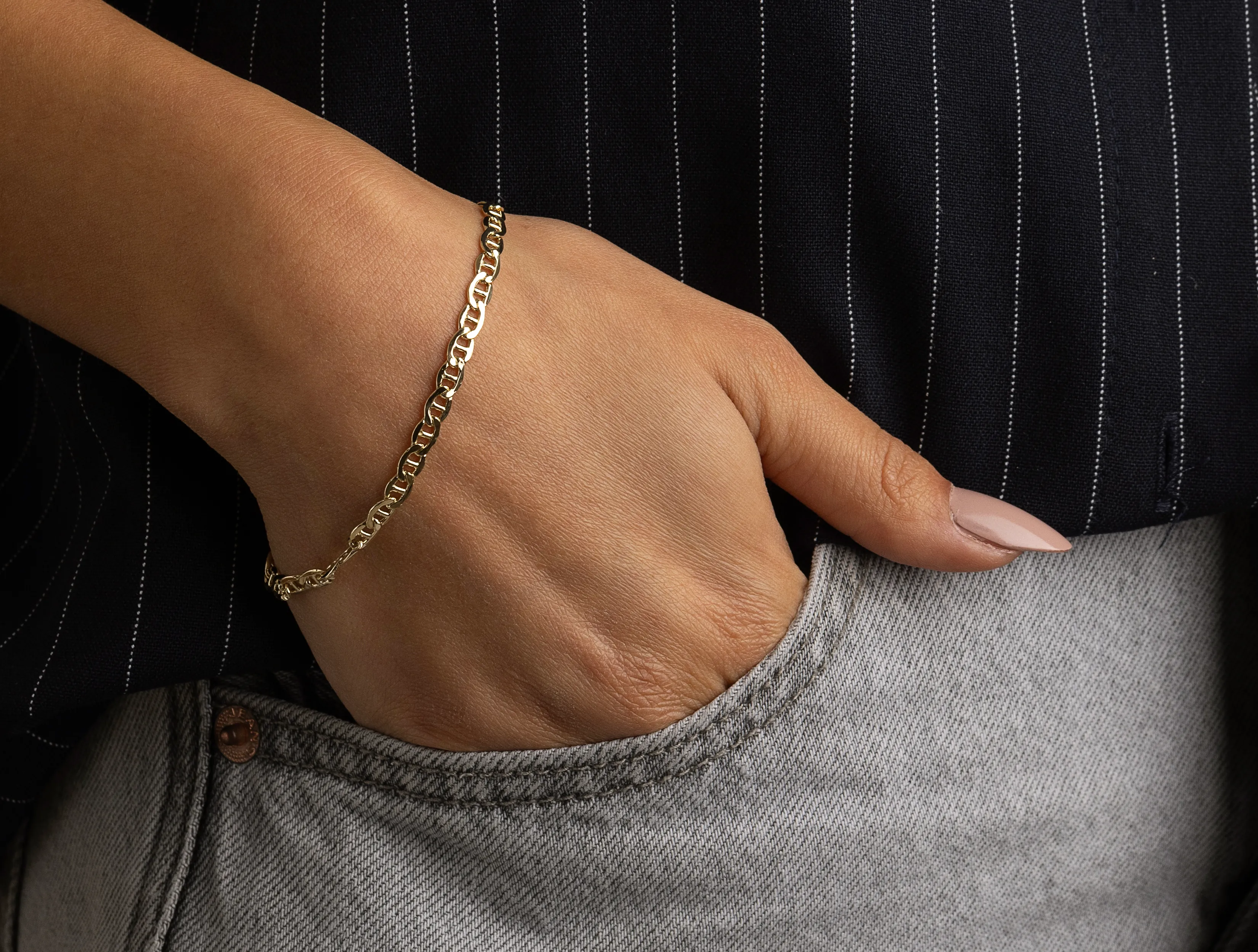 Altın Erkek Figaro Zincir Bileklik