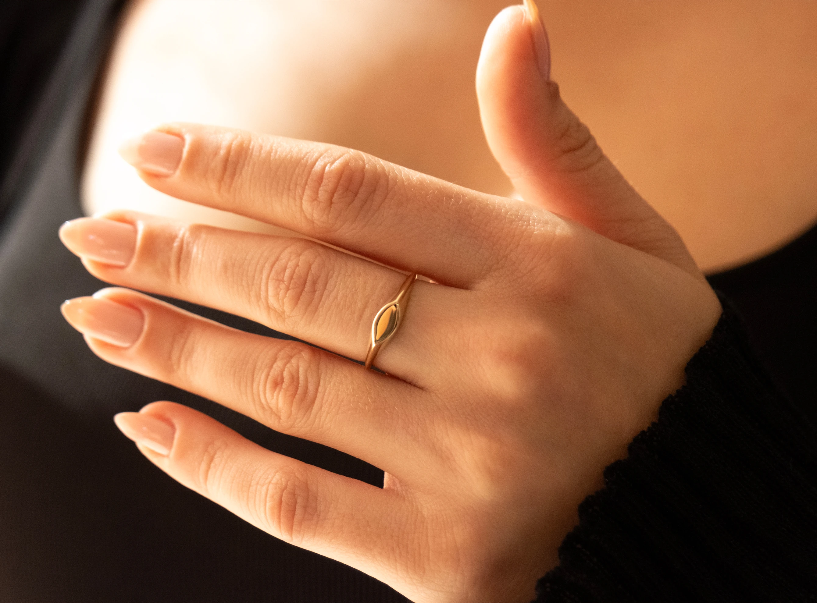 Altın Elips Sade Yüzük