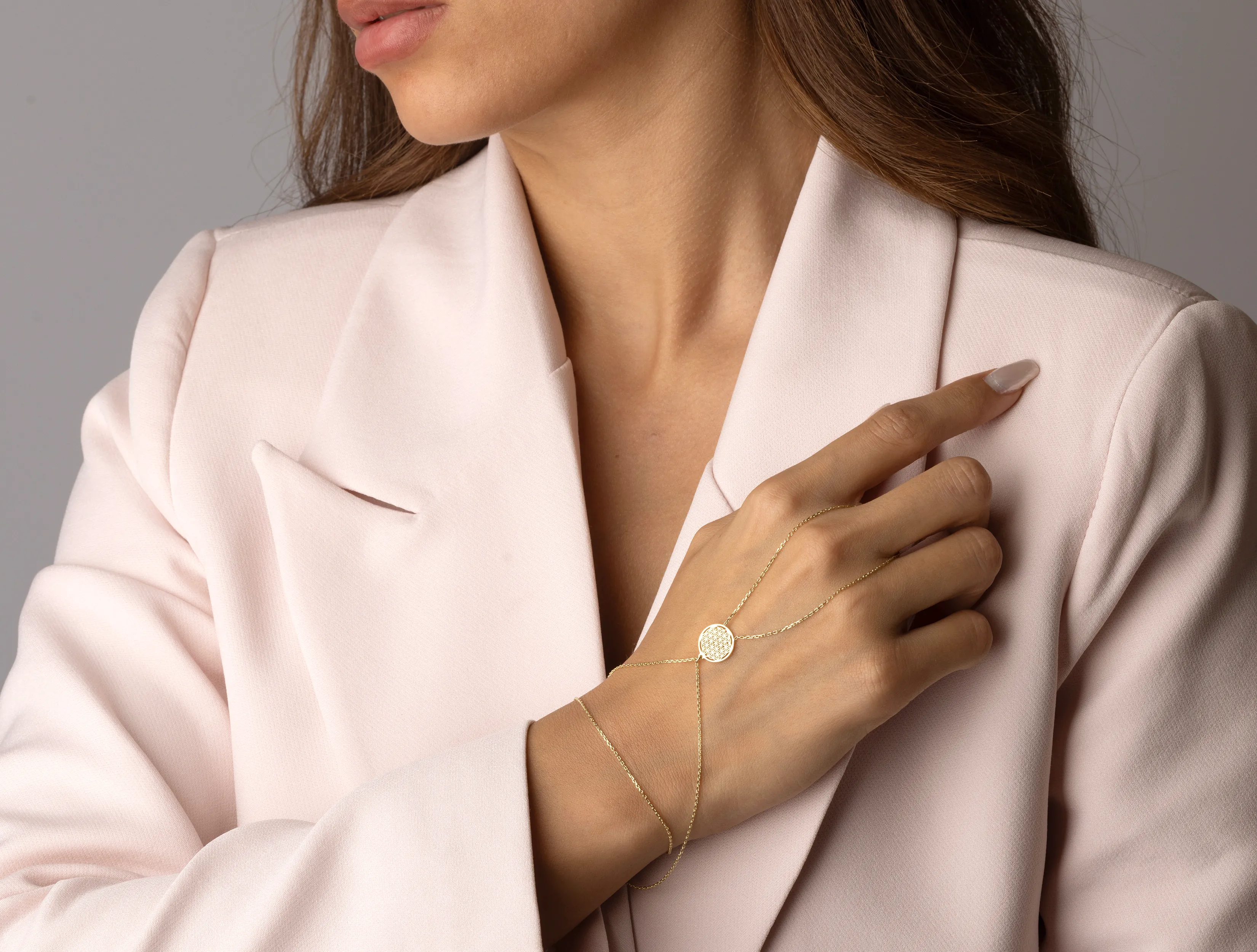 Altın Yaşam Çiçeği Şahmeran Bileklik