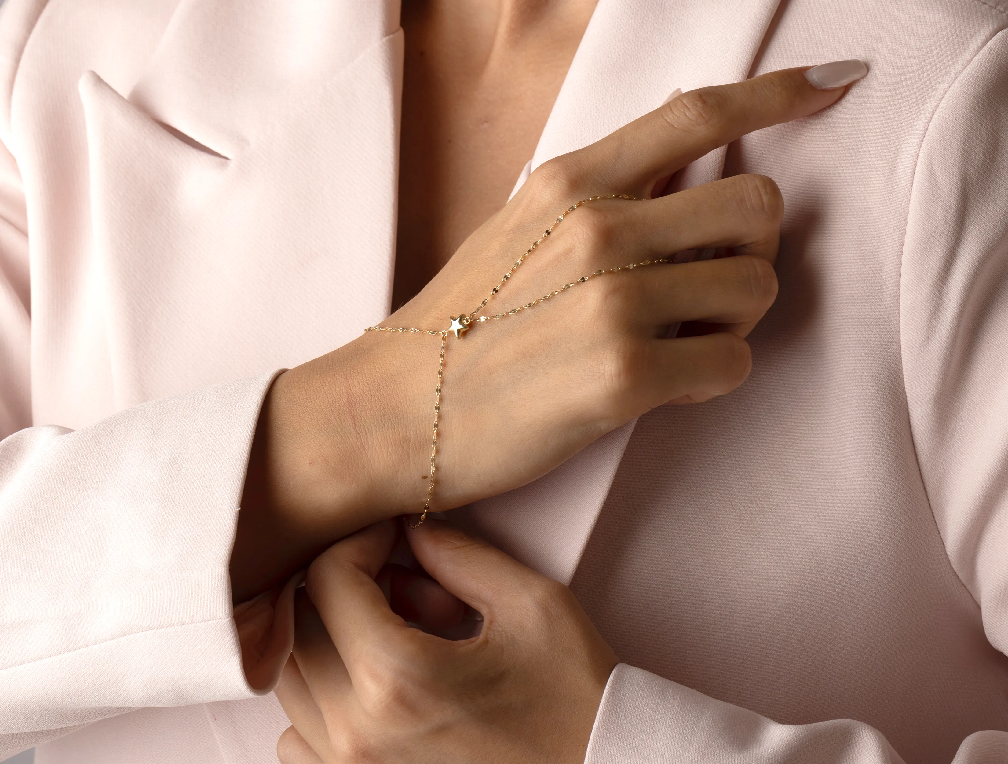 Lovely Altın Işıltılı Zincir Yıldız Şahmeran