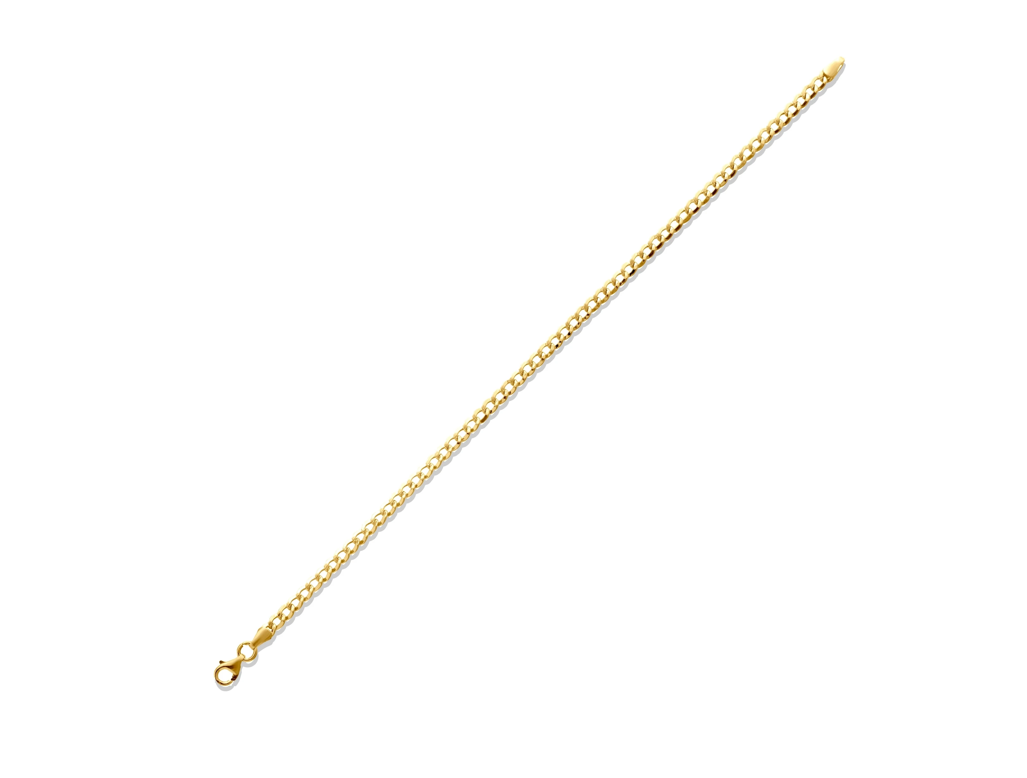 Altın 3 mm Unisex Hallow Zincir Bileklik