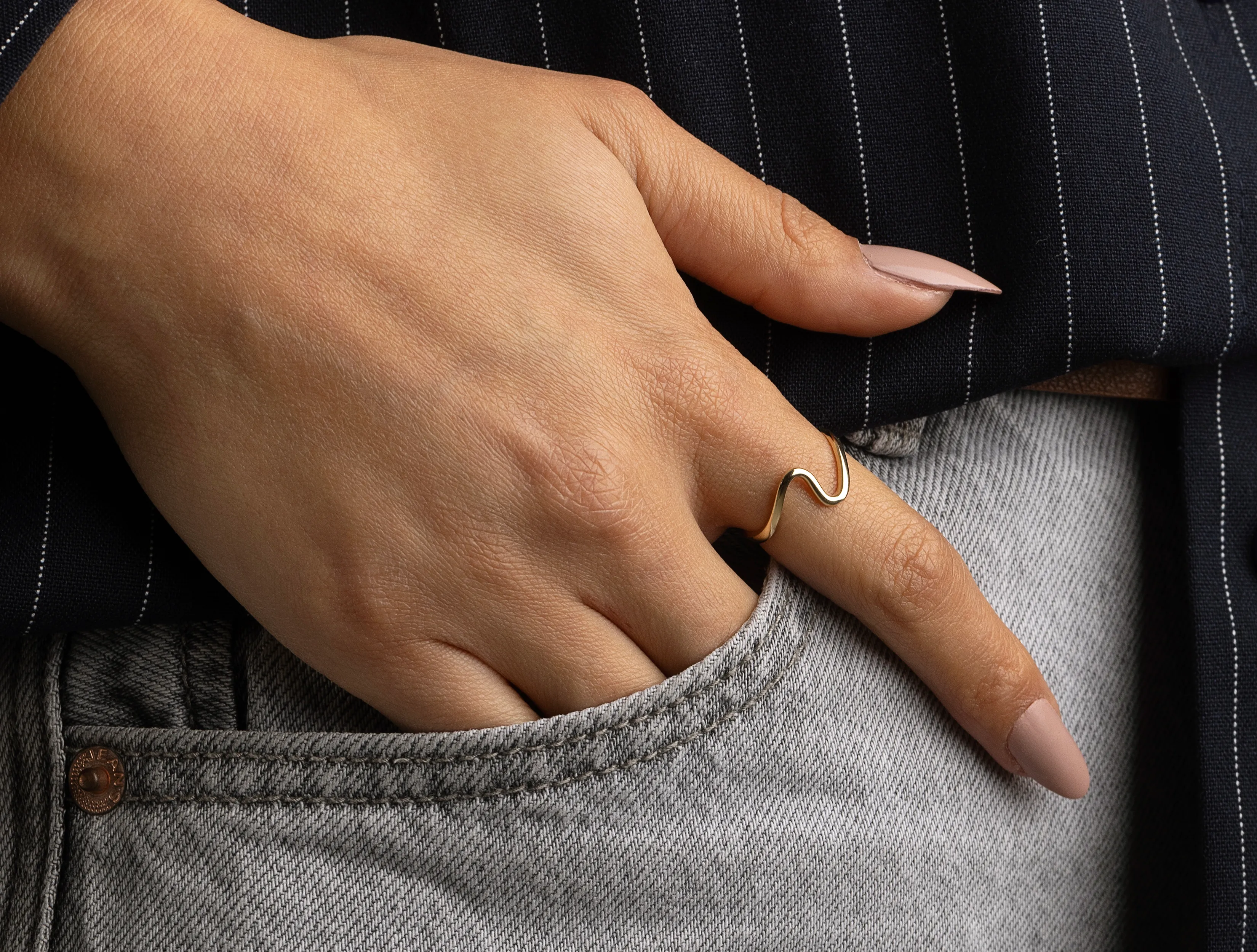 Altın Wave Dalga Yüzük