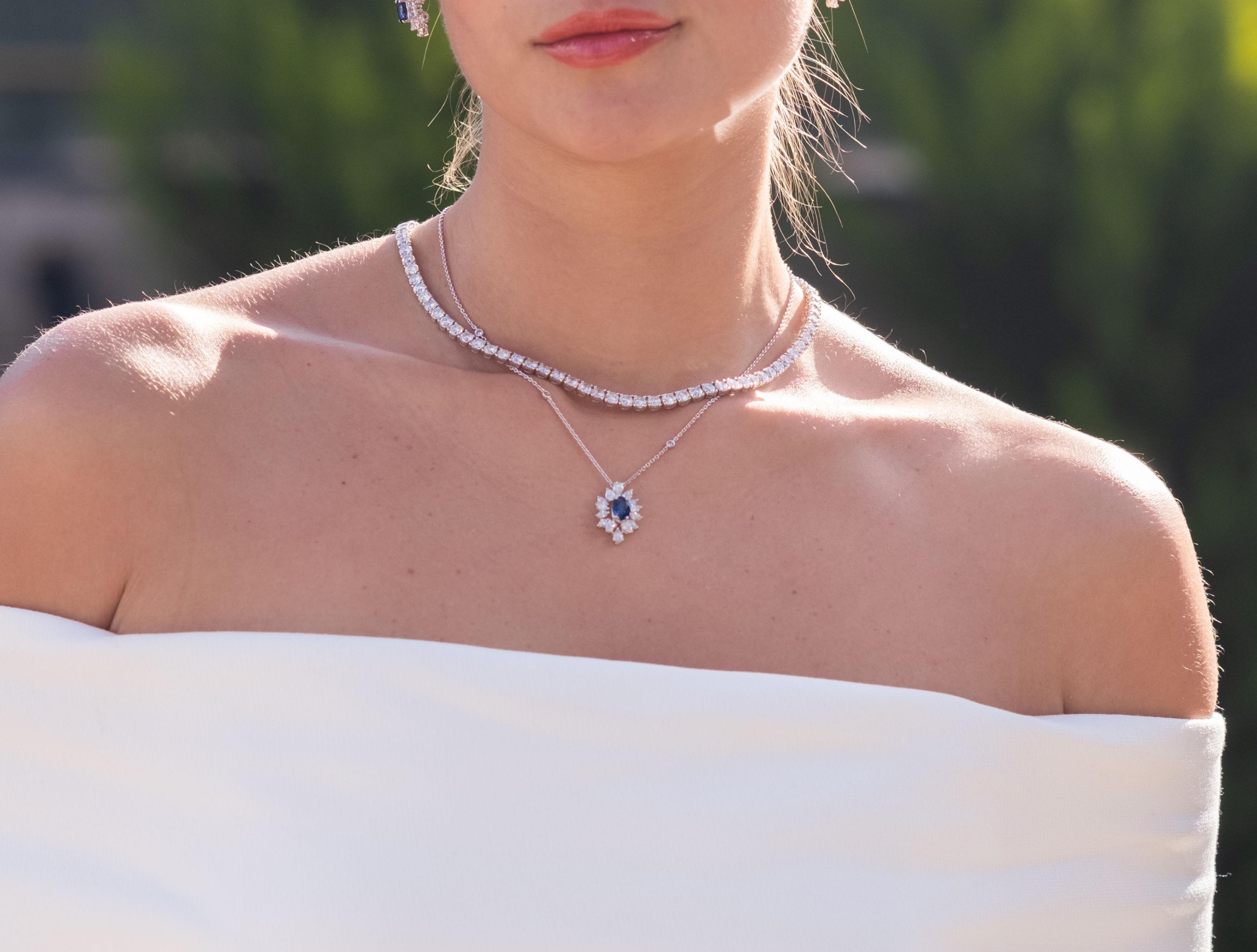 LUXURY COLLECTİON 1,68CT Pırlantalı Safir Kolye