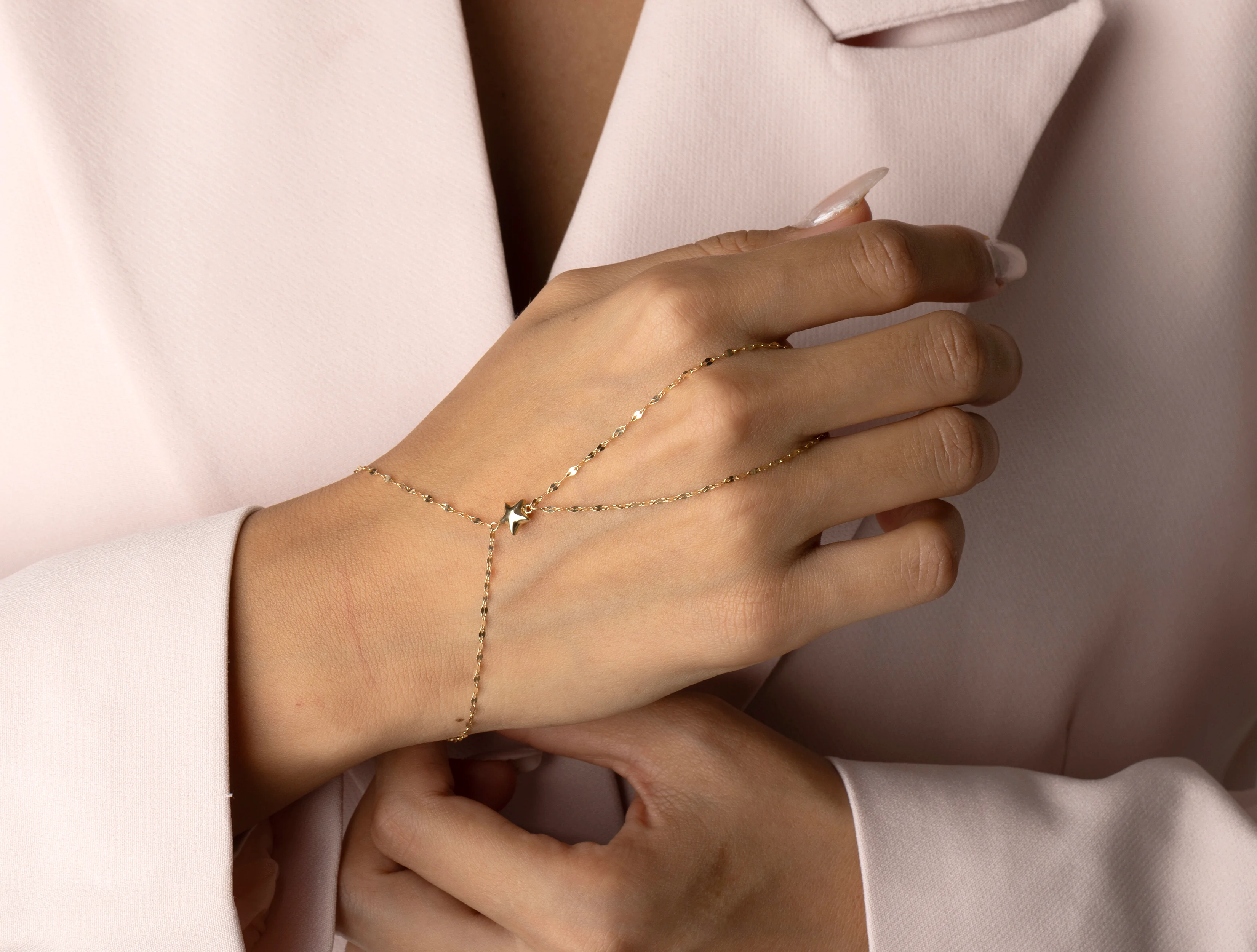 Lovely Altın Işıltılı Zincir Yıldız Şahmeran