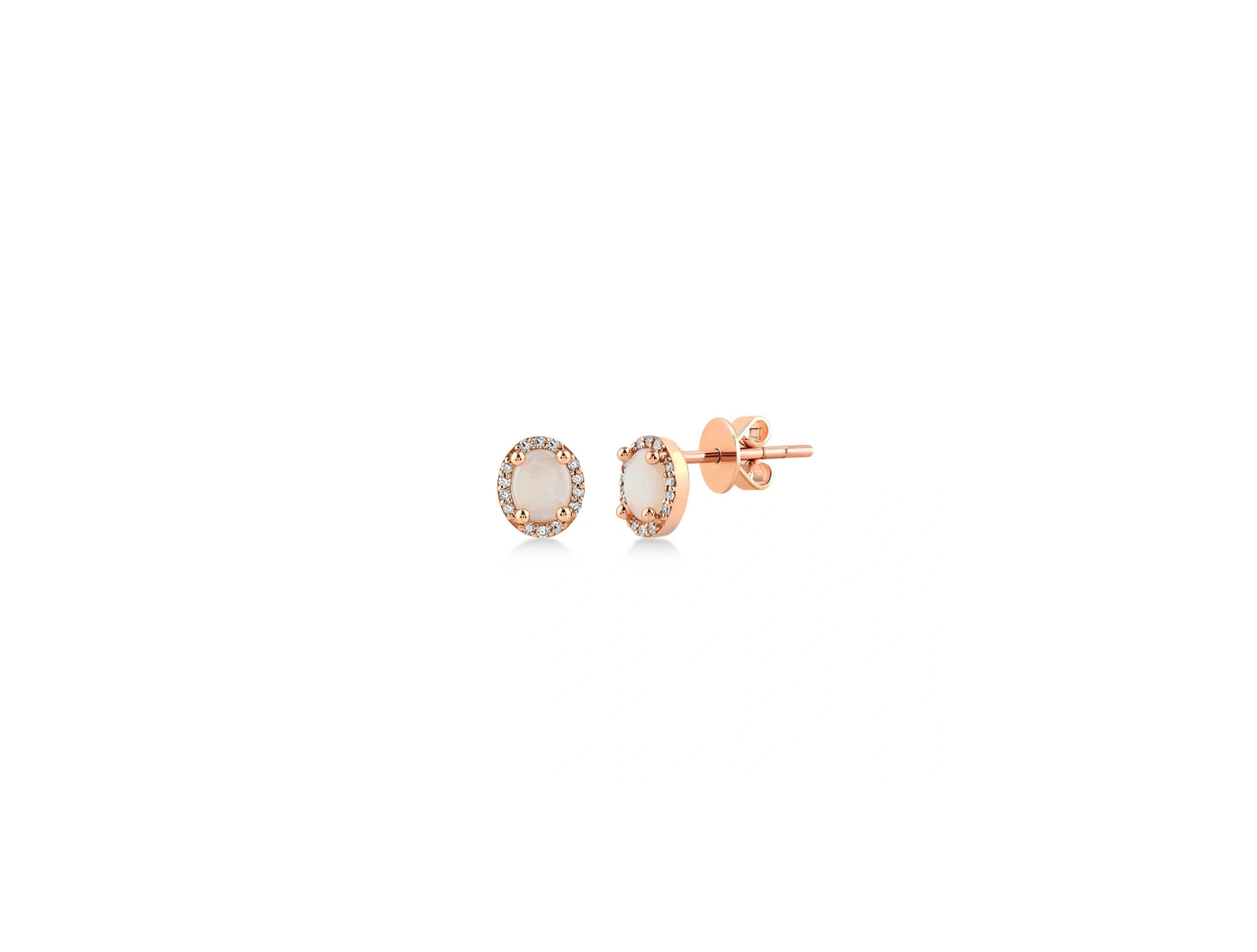 Pırlantalı Opal Küpe