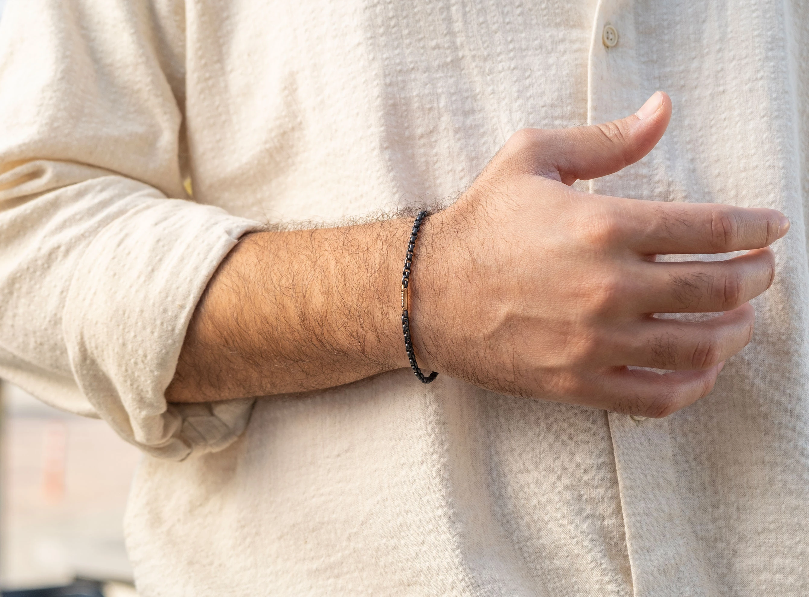 0,05ct Pırlanta Erkek Zincir Bileklik