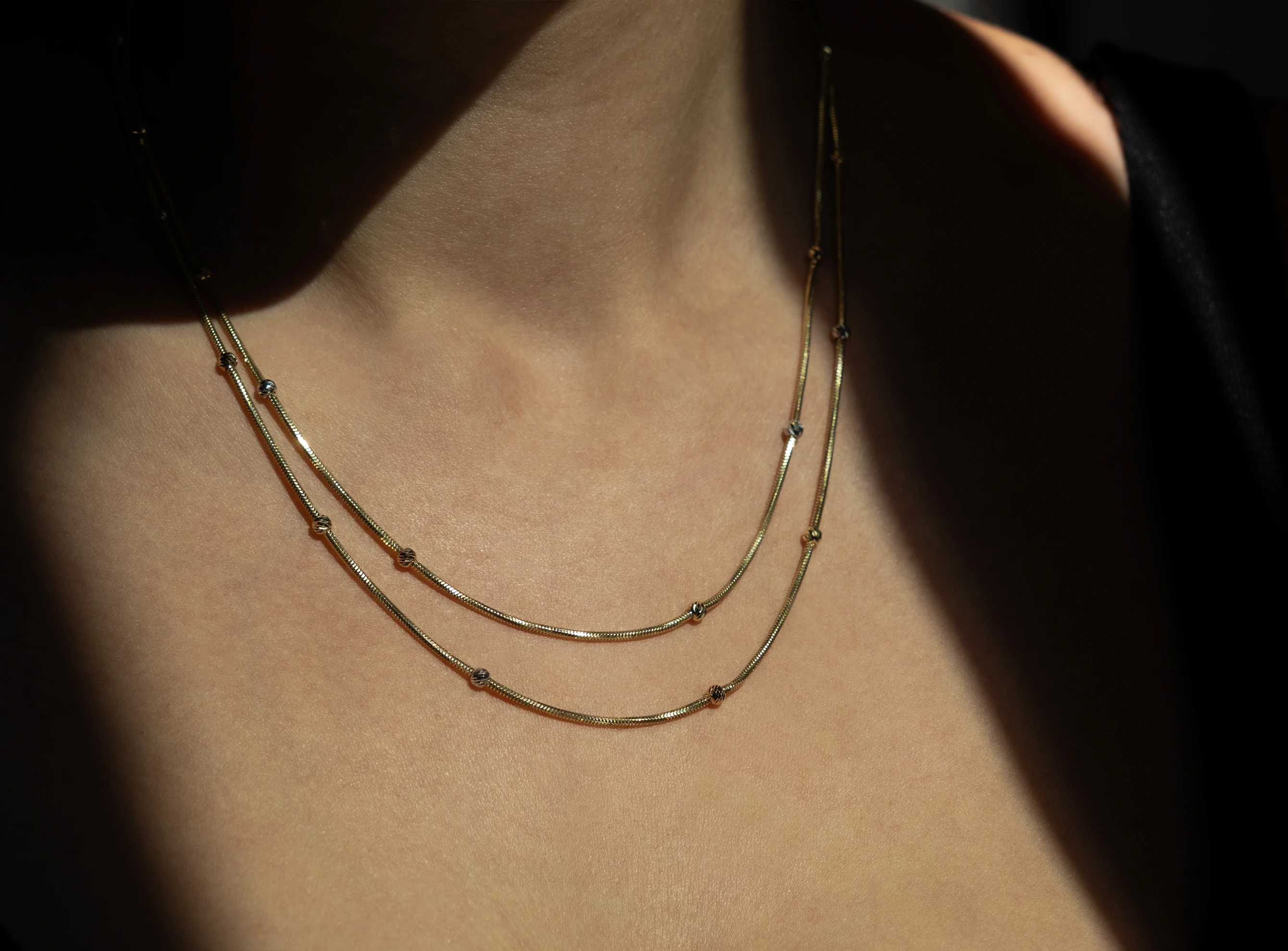 Altın Çift Sıra Dorica Kolye