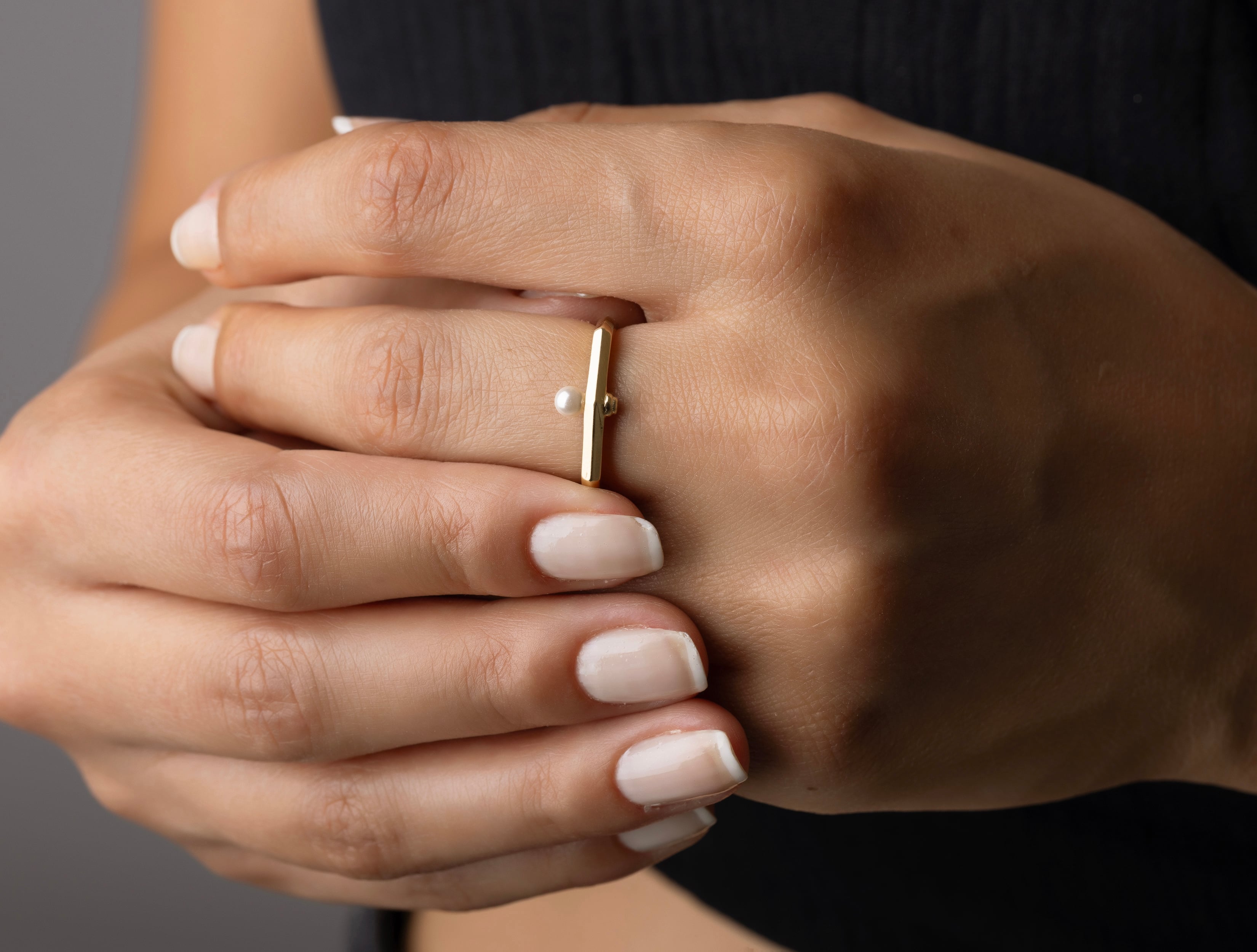 Deep Sea İnci Geometrik Yüzük