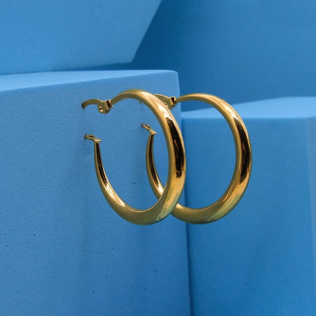 ALTIN KAPLAMA HALKA KÜPE