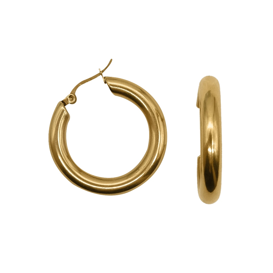 ALTIN KAPLAMA HALKA KÜPE