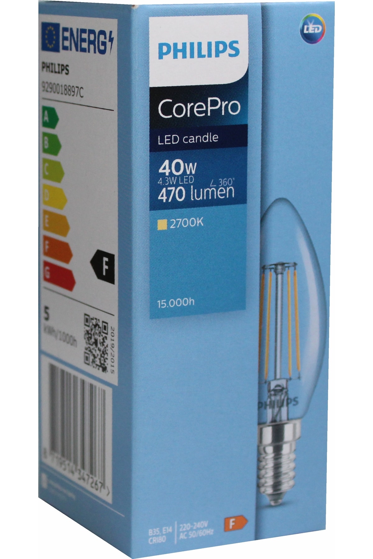 CorePro LEDCandle ND 4.3W-40W E14 İnce Duy Rustik LED Ampul