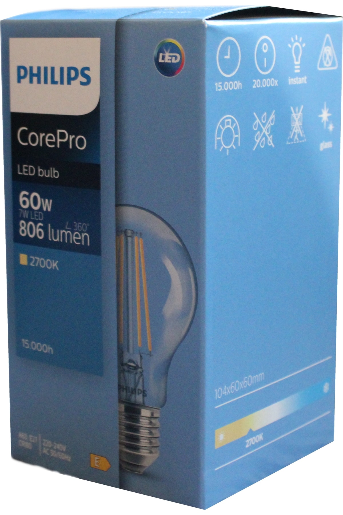 Filament Ampul E27 8W 2700K Sarı Işık – 60W Eşdeğer LED Ampul