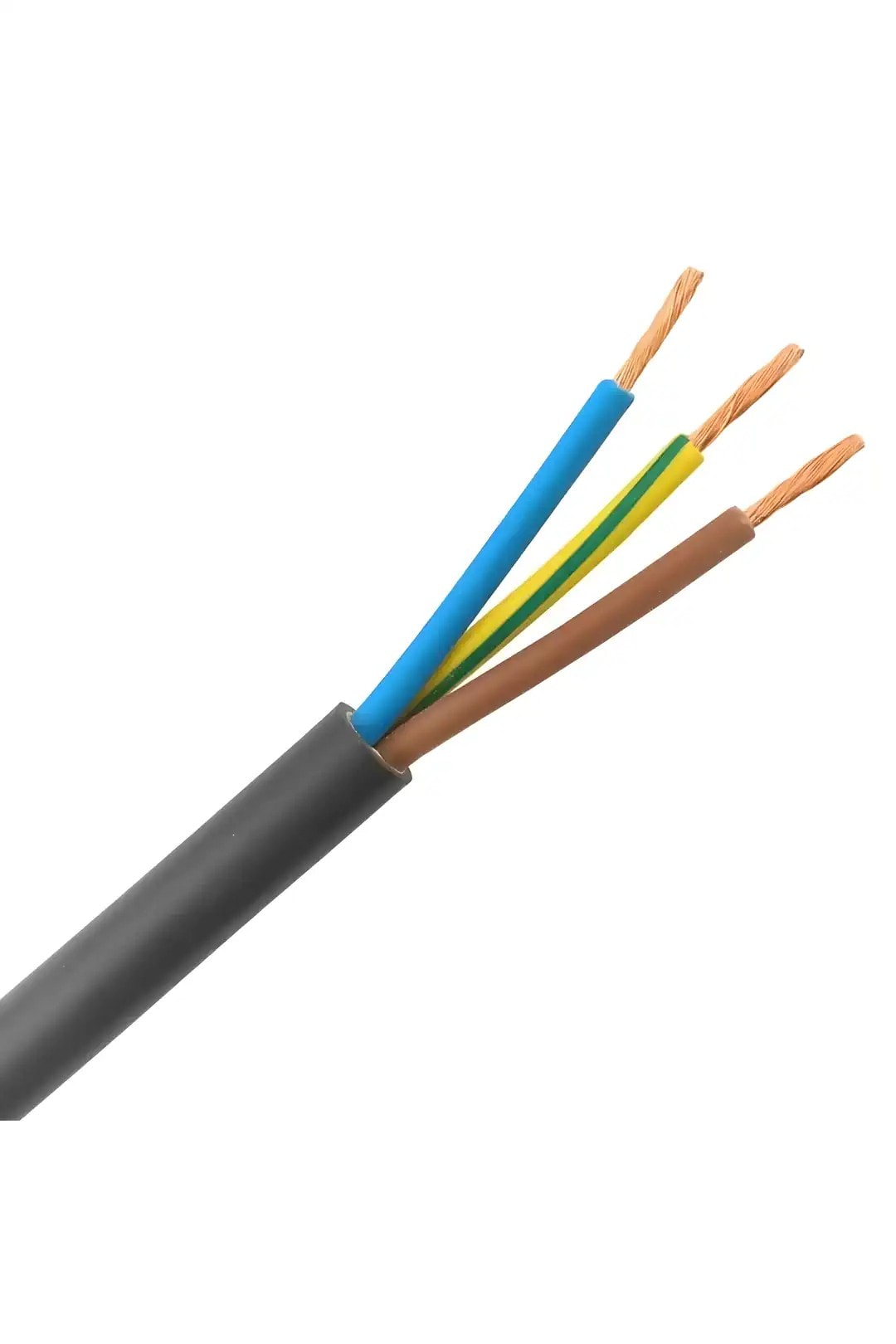 3x2,5mm Ttr Çok Telli Tam Bakır Kablo 1 Metre - 3'lü 2,5'luk Kablo - Siyah Renk