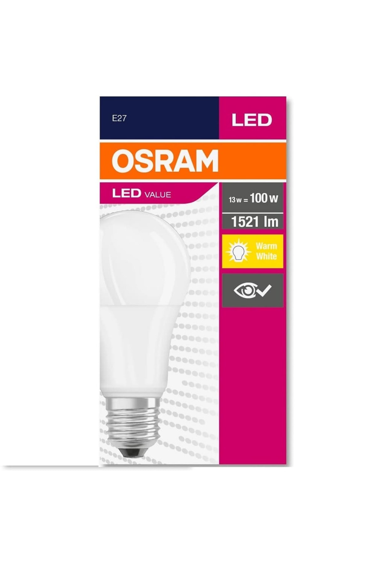 Osram LED Ampul 13W E27 2700K Sarı Işık – 1521 Lümen