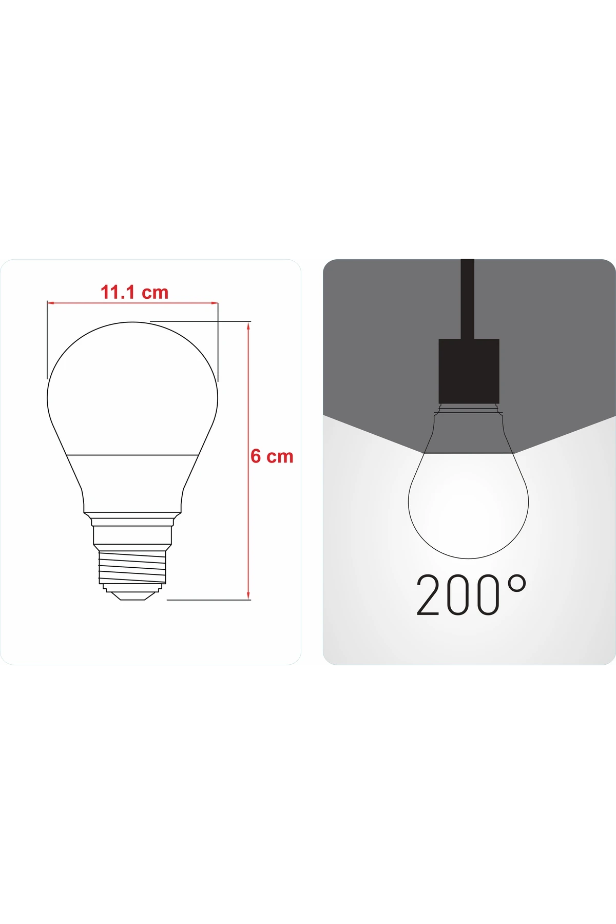 10.5W LED Ampul 4000 Kelvin Yüksek Işık Doğal Ton 10 adet
