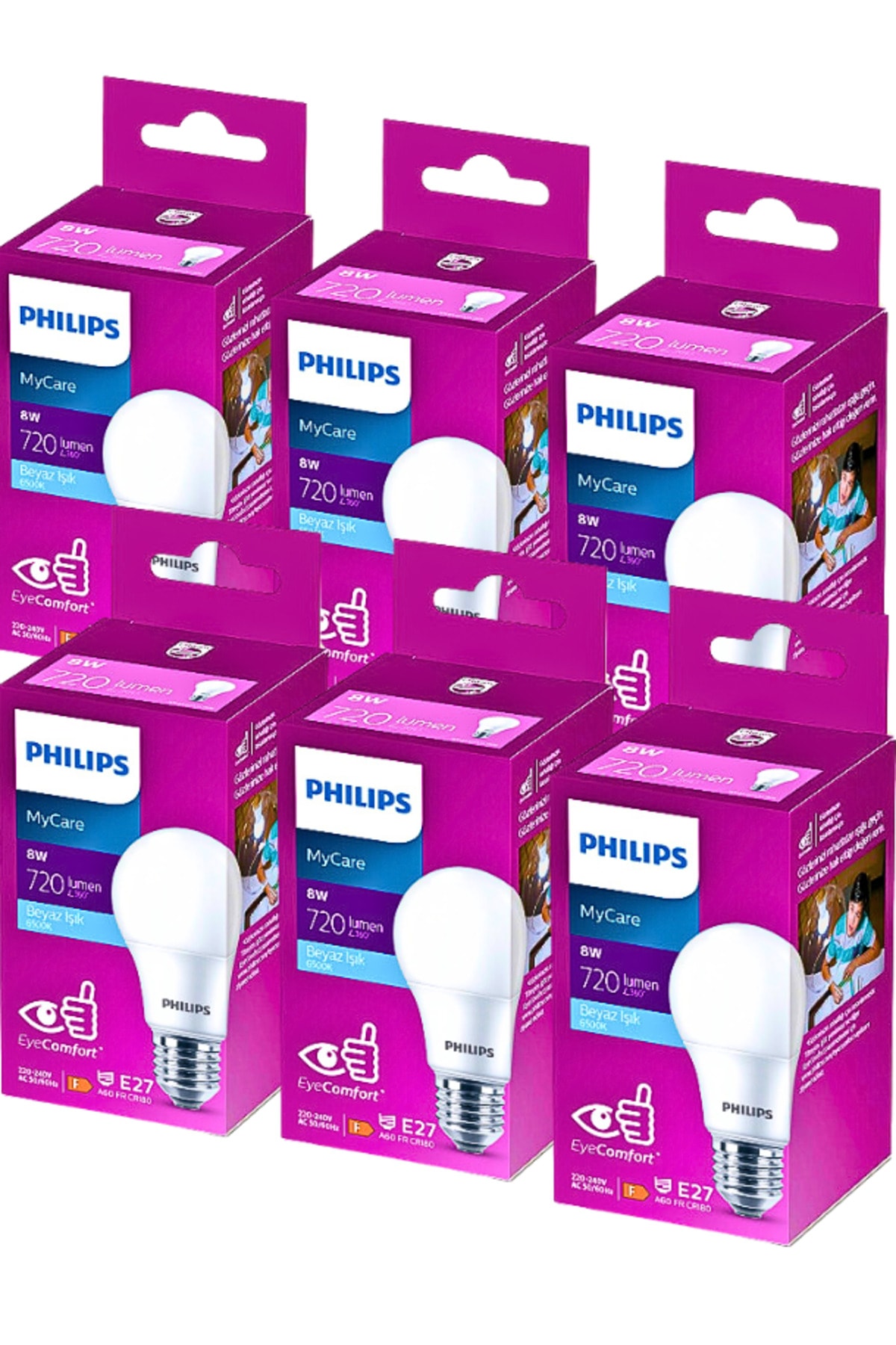 LED Ampul E27 A60 8W 6500K Beyaz Işık