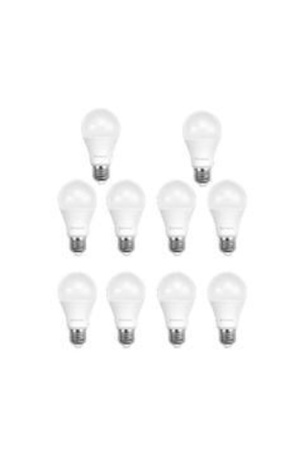 E27 LED Ampul 8.5W-60W 2700K Sarı Işık (10 Adet)
