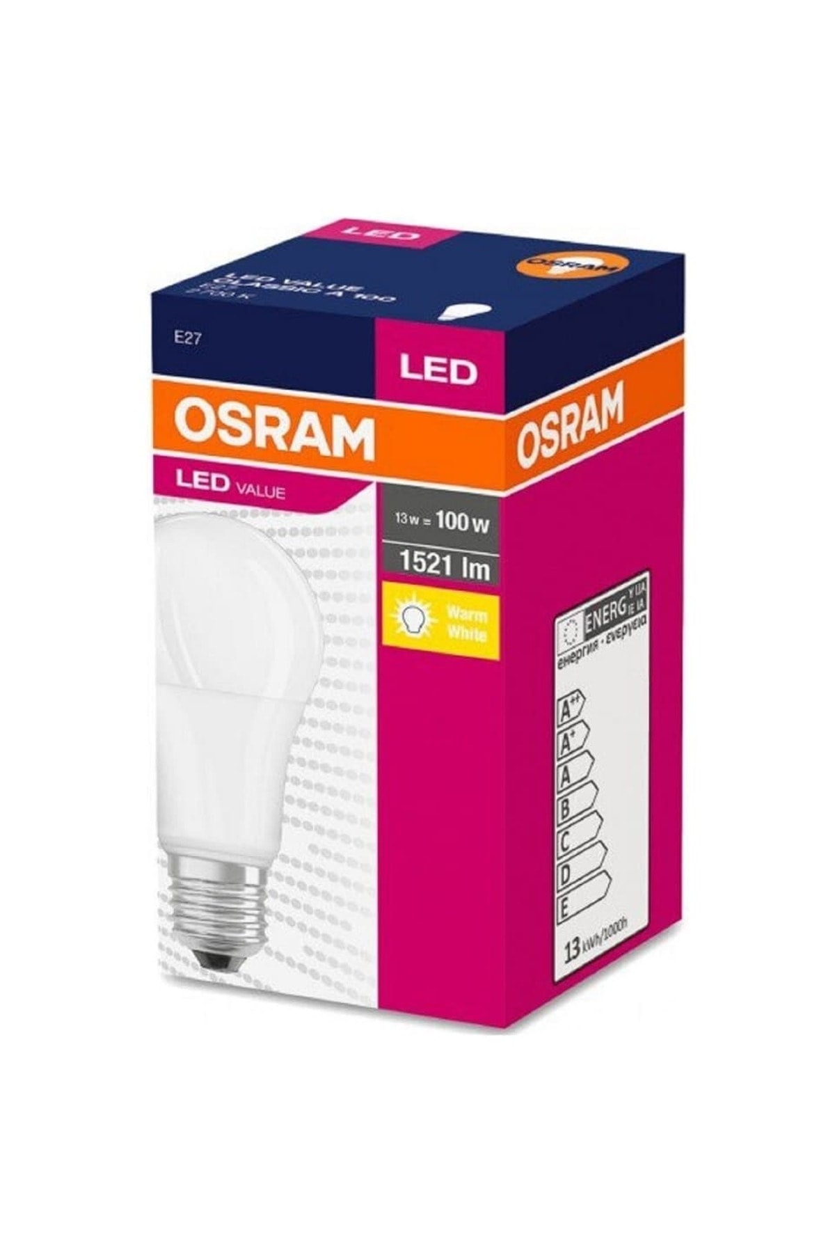 Osram LED Ampul 13W E27 2700K Sarı Işık – 1521 Lümen