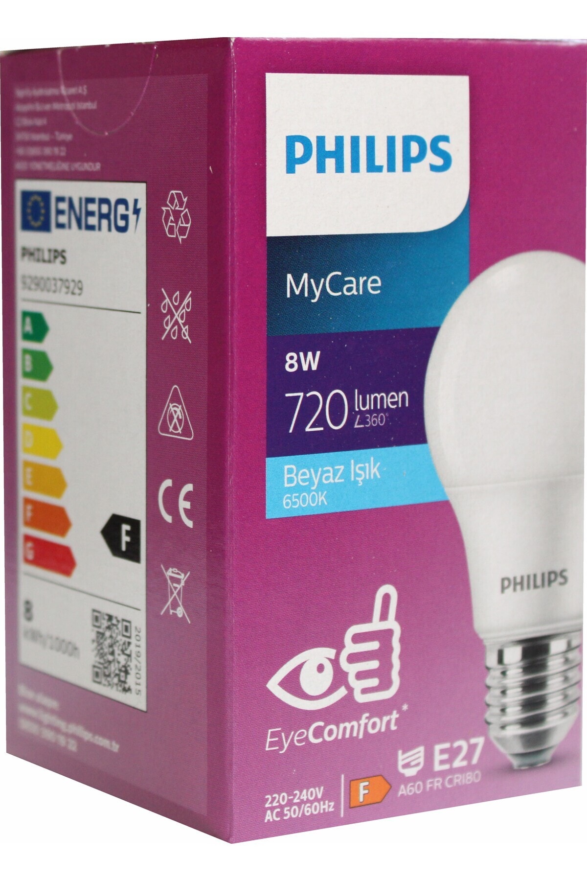8W E27 6500K Beyaz Işık LED Ampul (6’lı Set)