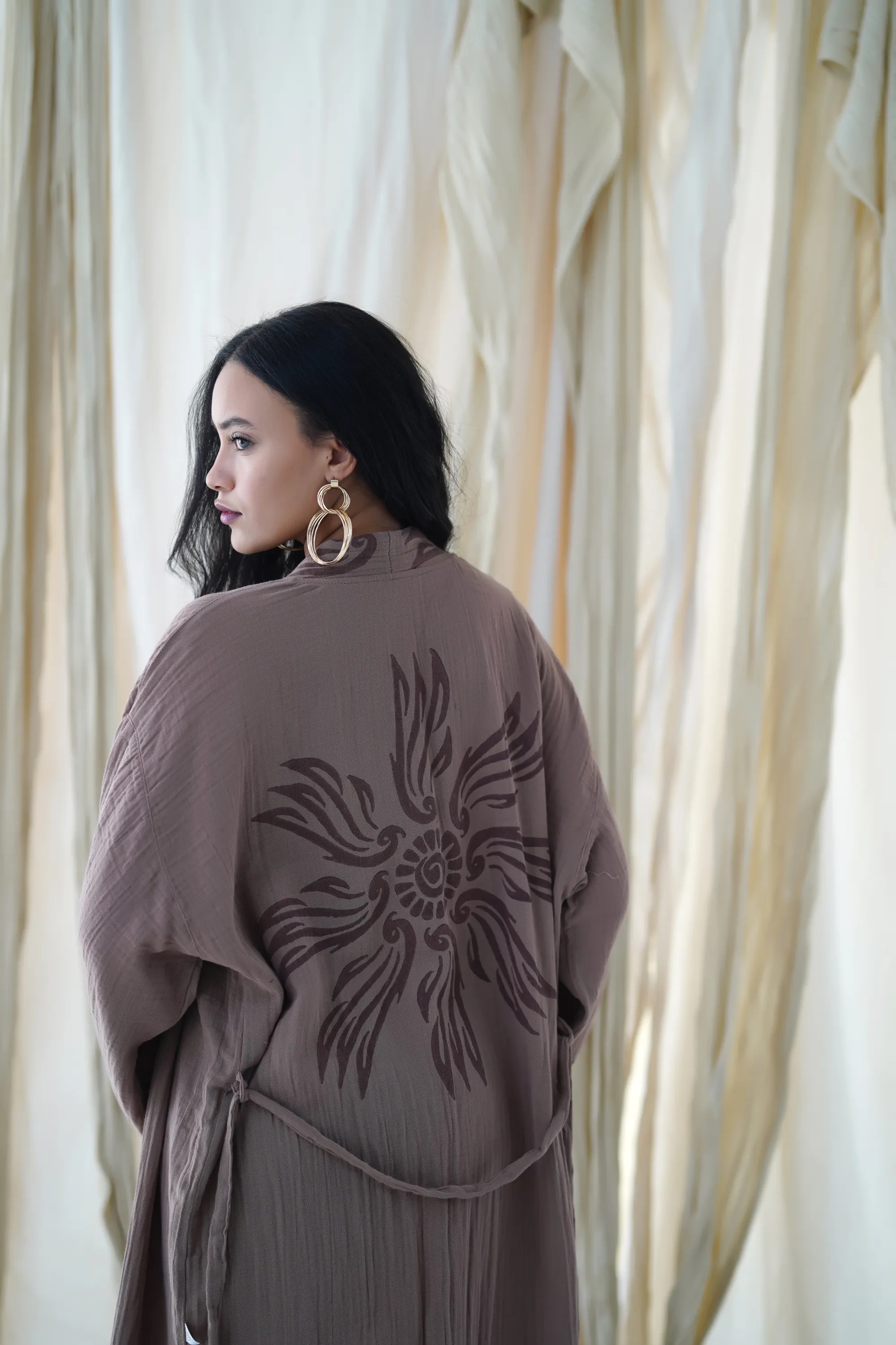 Uzun Klasik Kimono / Kahverengi