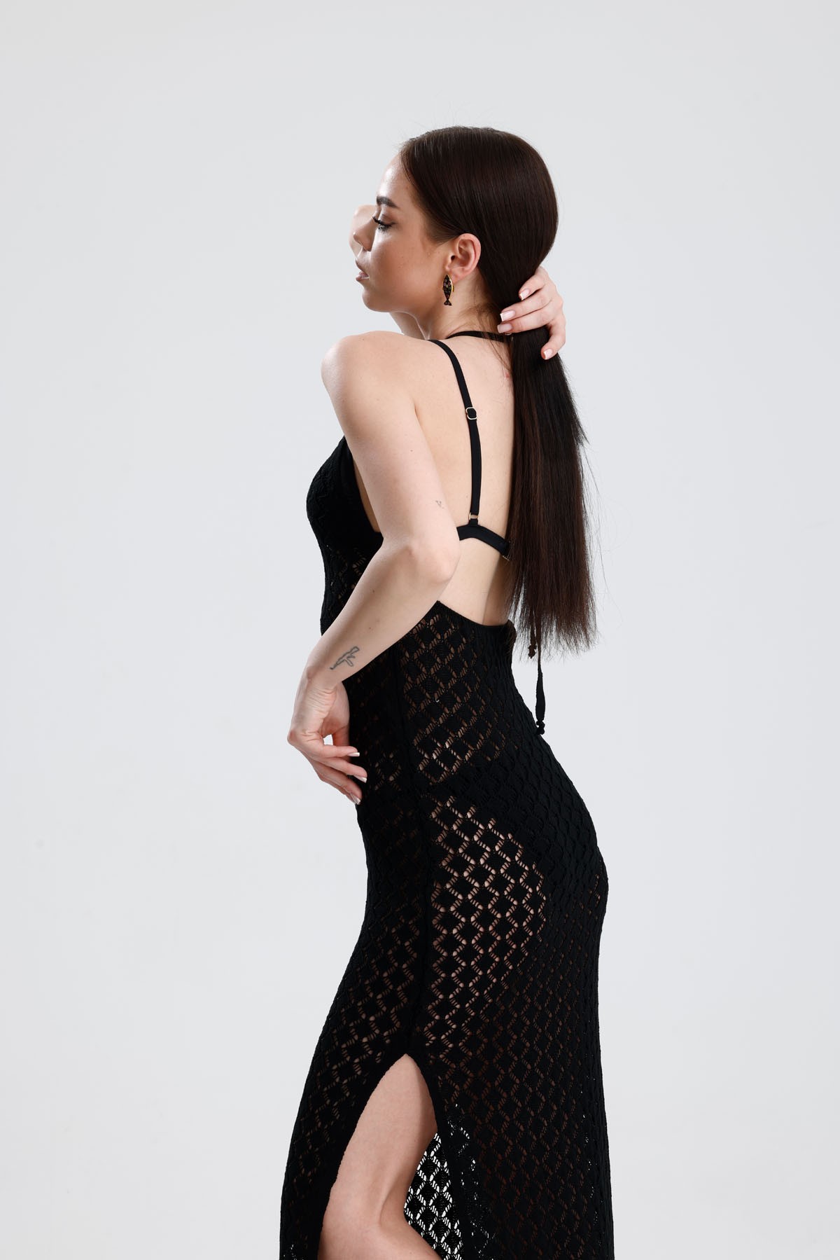 Triko Elbise - Siyah