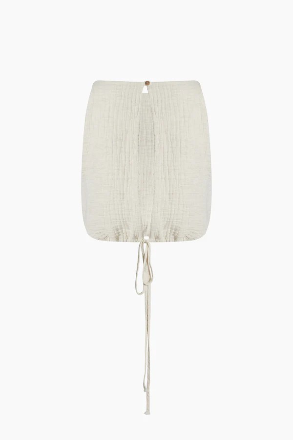 Crinkle Keten Crop Top