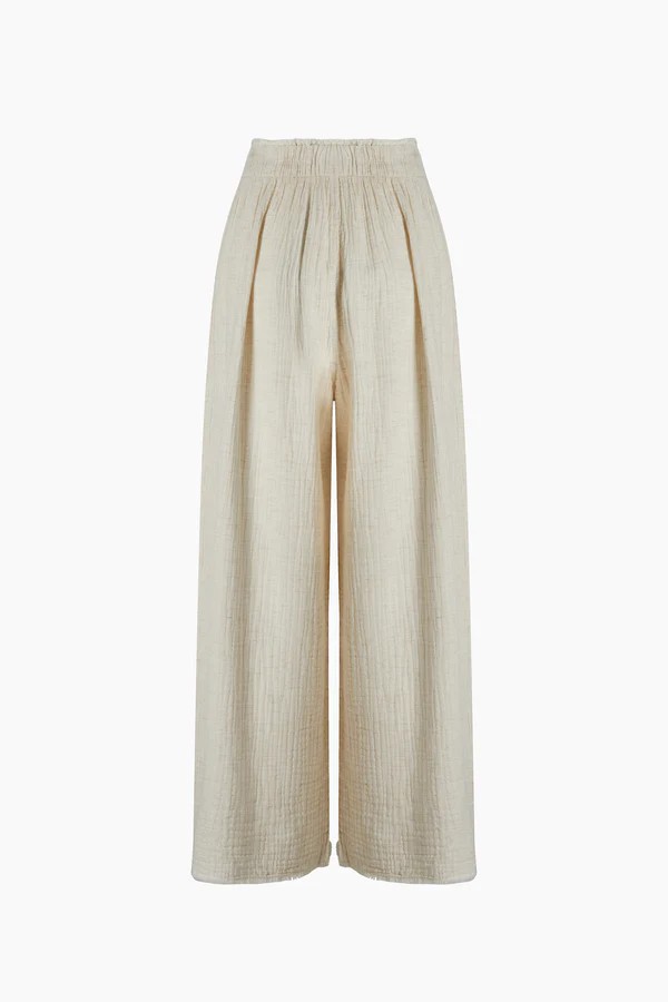 Crinkle Keten Palazzo Pantolon
