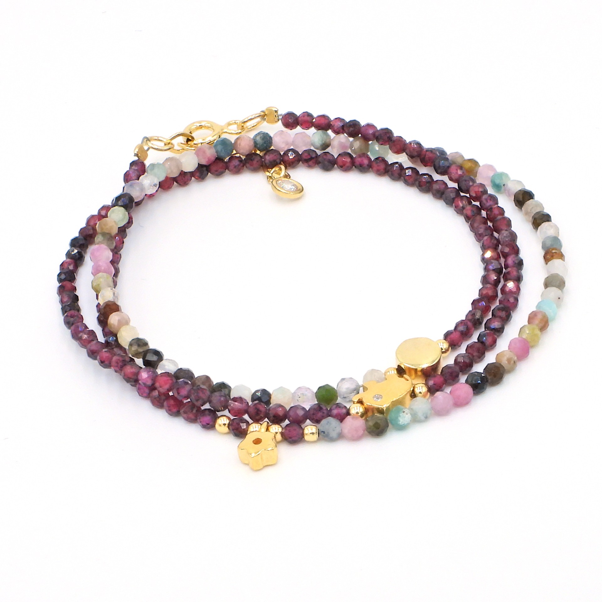 Taşlı 3 Dolamalı Bileklik - Multicolor
