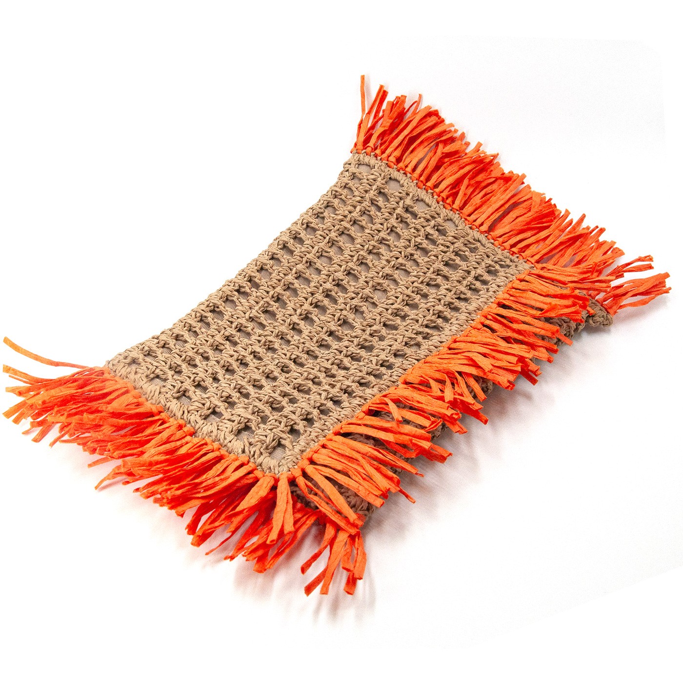 Saçaklı Clutch Hasır Çanta