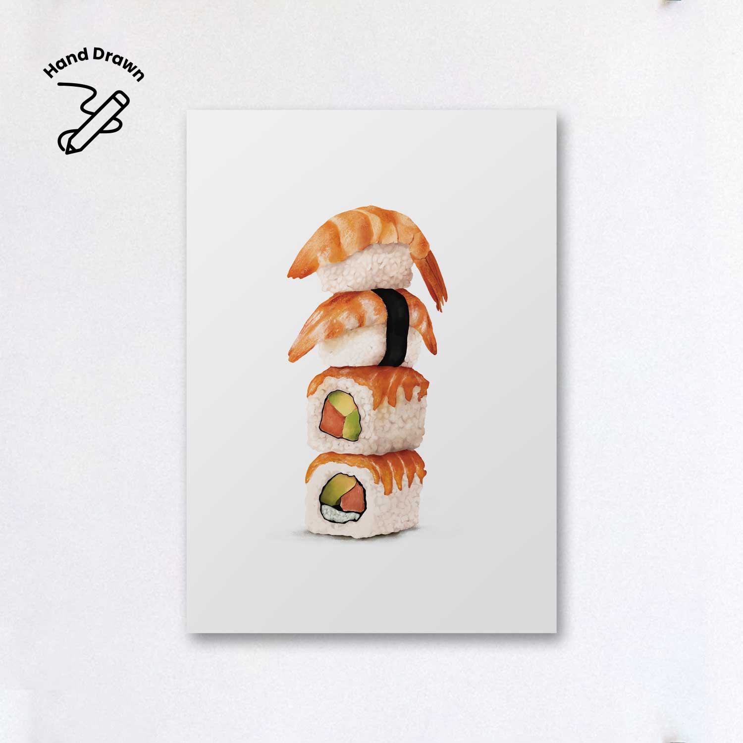 Sushi Poster – Modern Mutfak Temalı Dekoratif Duvar Sanatı