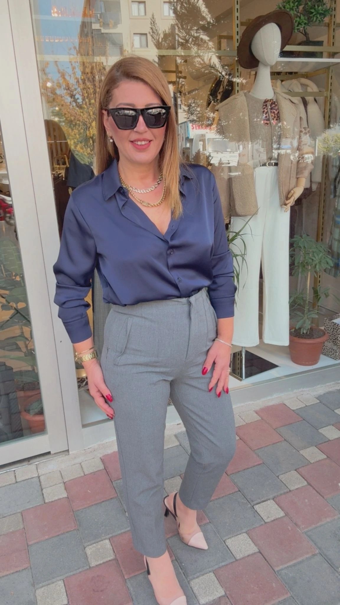 Flatolu Pensli Pantolon - Gri