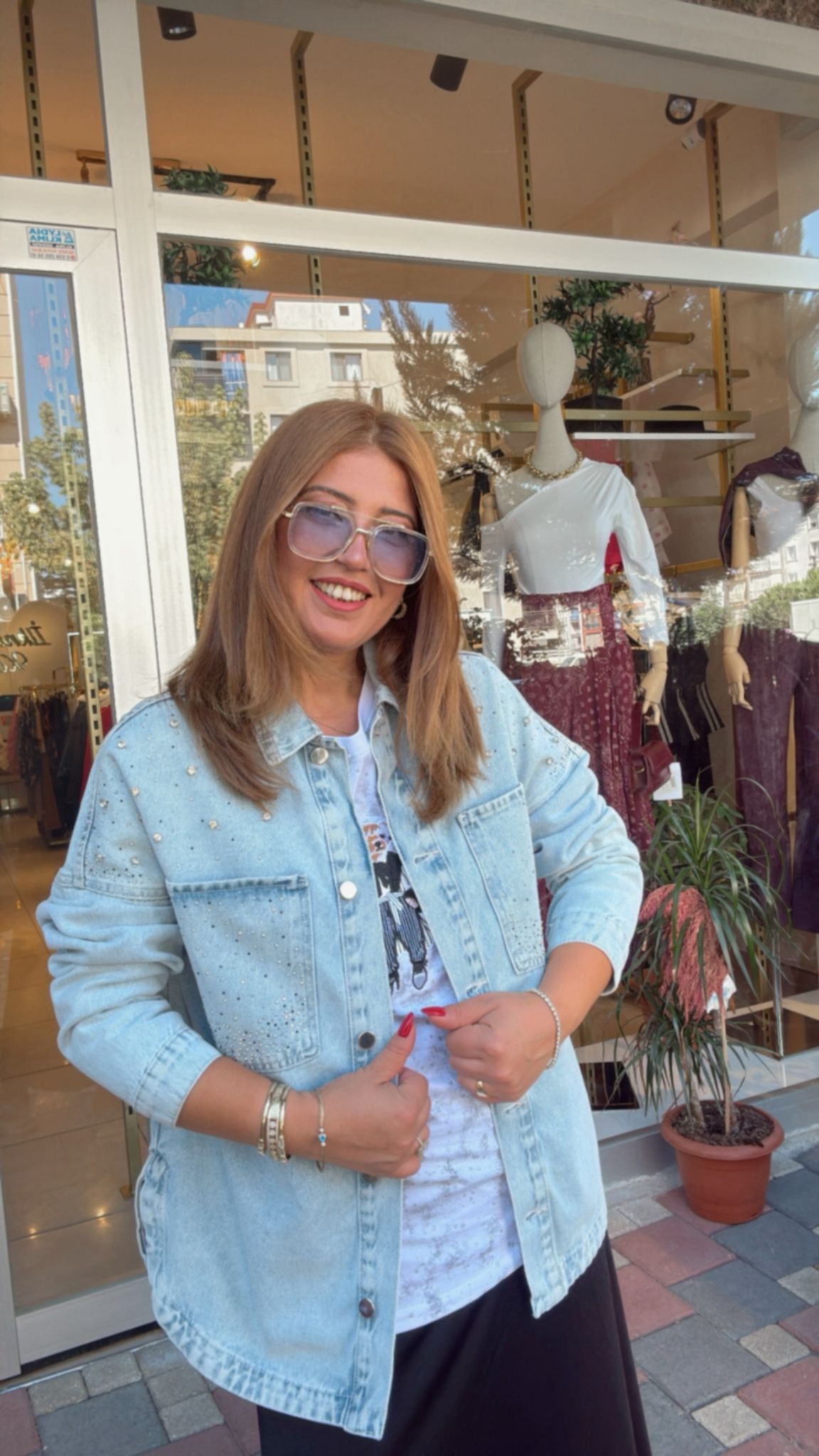 Taşlı Jean Ceket