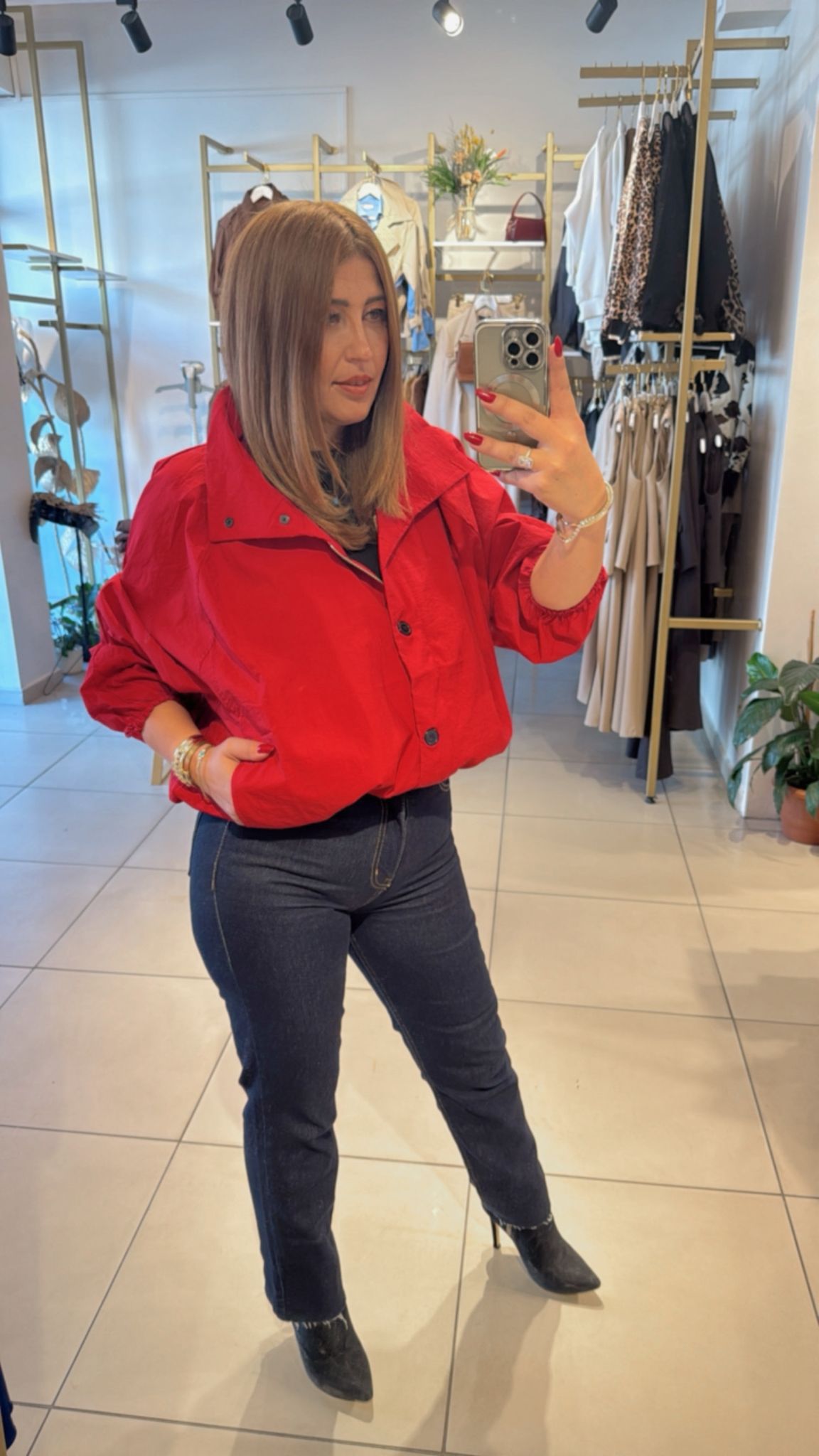 Oversize Kadın Ceket - Kırmızı