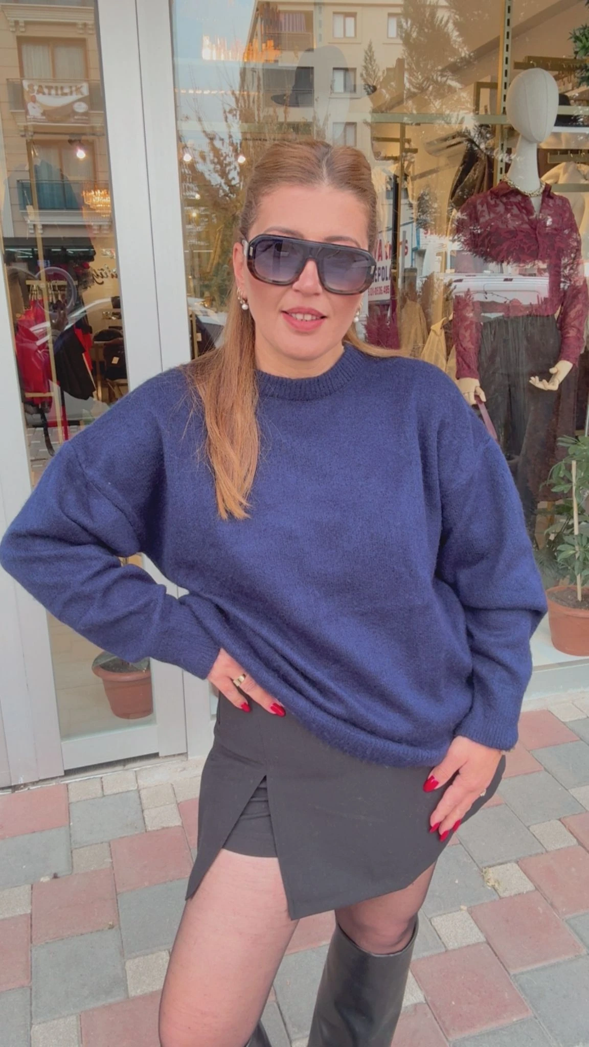 SAKALLI YUMOŞ KAZAK - Lacivert