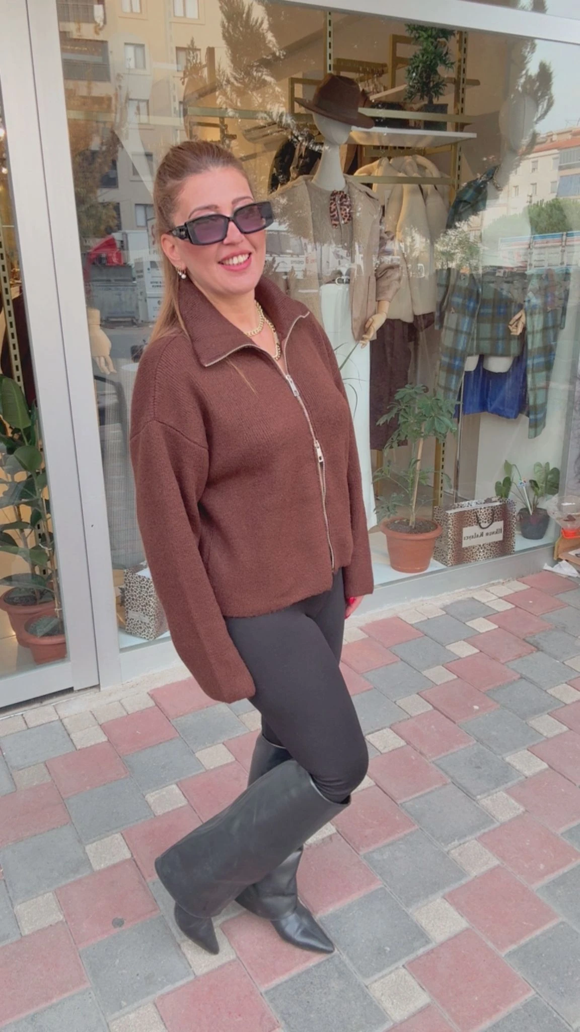 Çift Fermuarlı Hırka