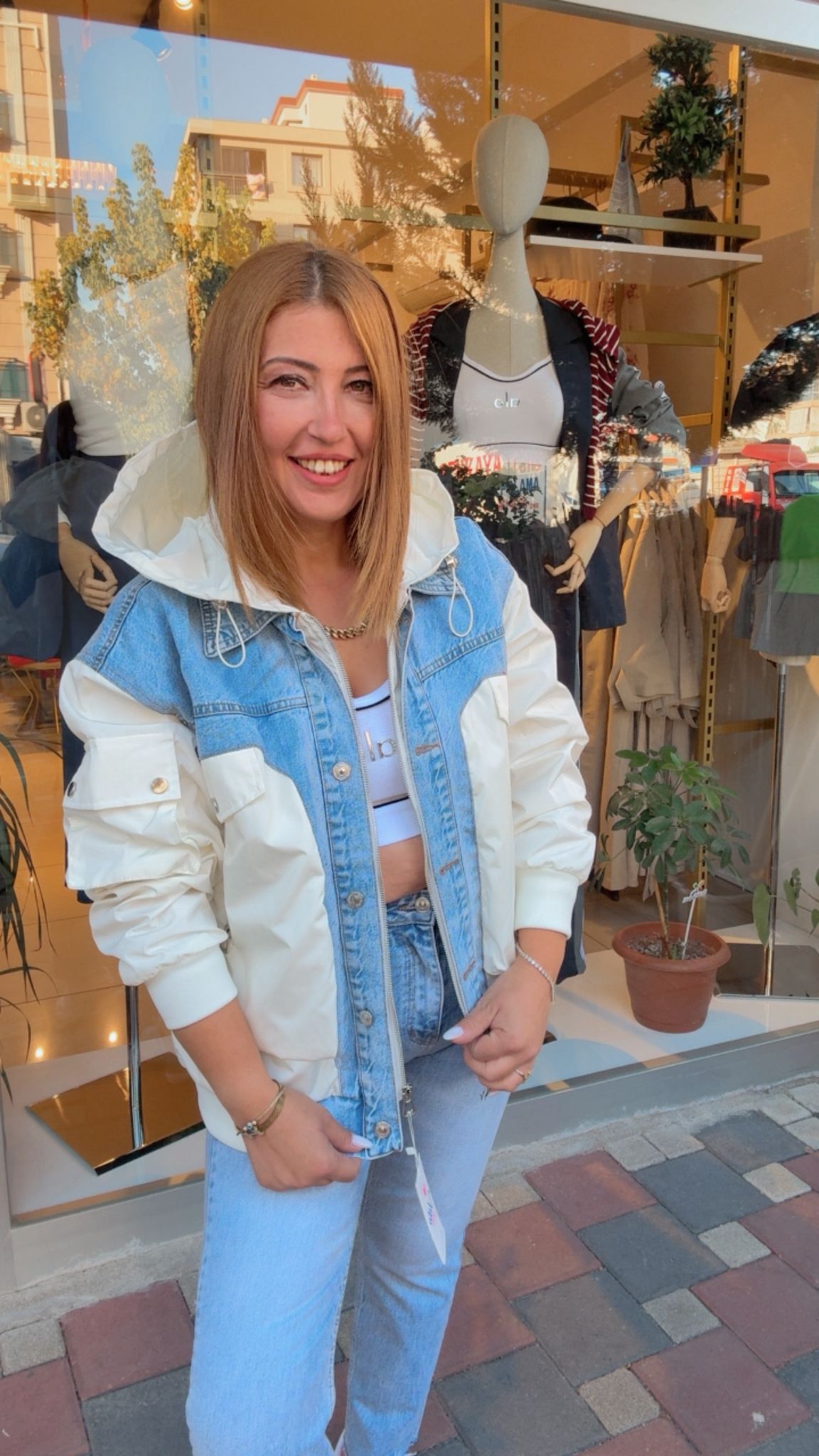 Jean Detaylı Yağmurluk