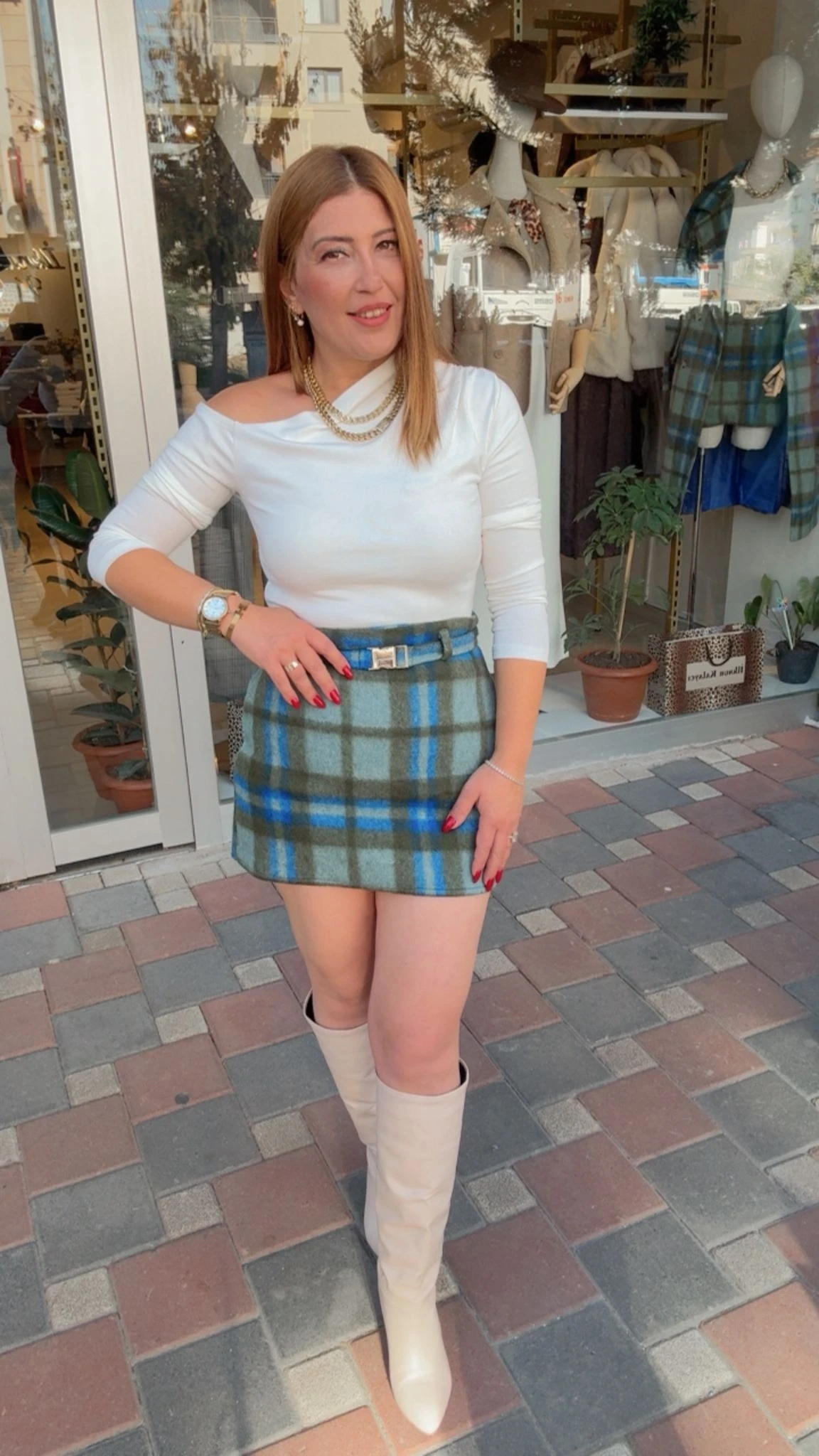 Ekose Kaşe Kaban Takım