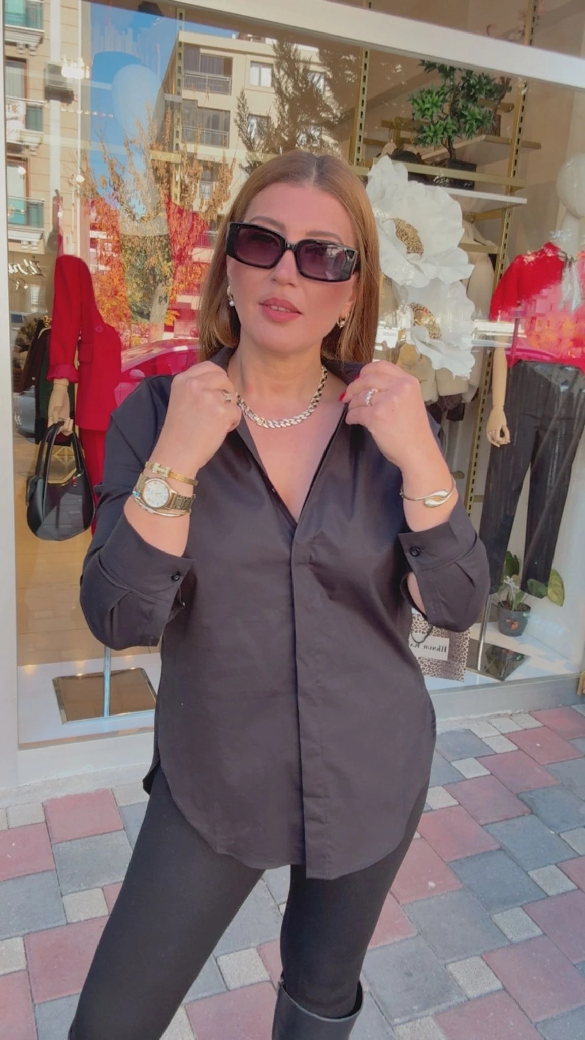 POPLİN GÖMLEK - Siyah