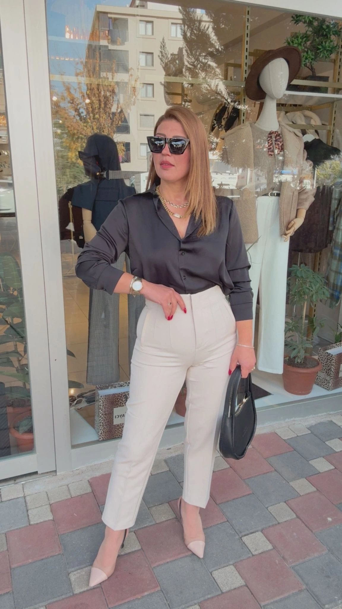 Flatolu Pensli Pantolon - Ekru