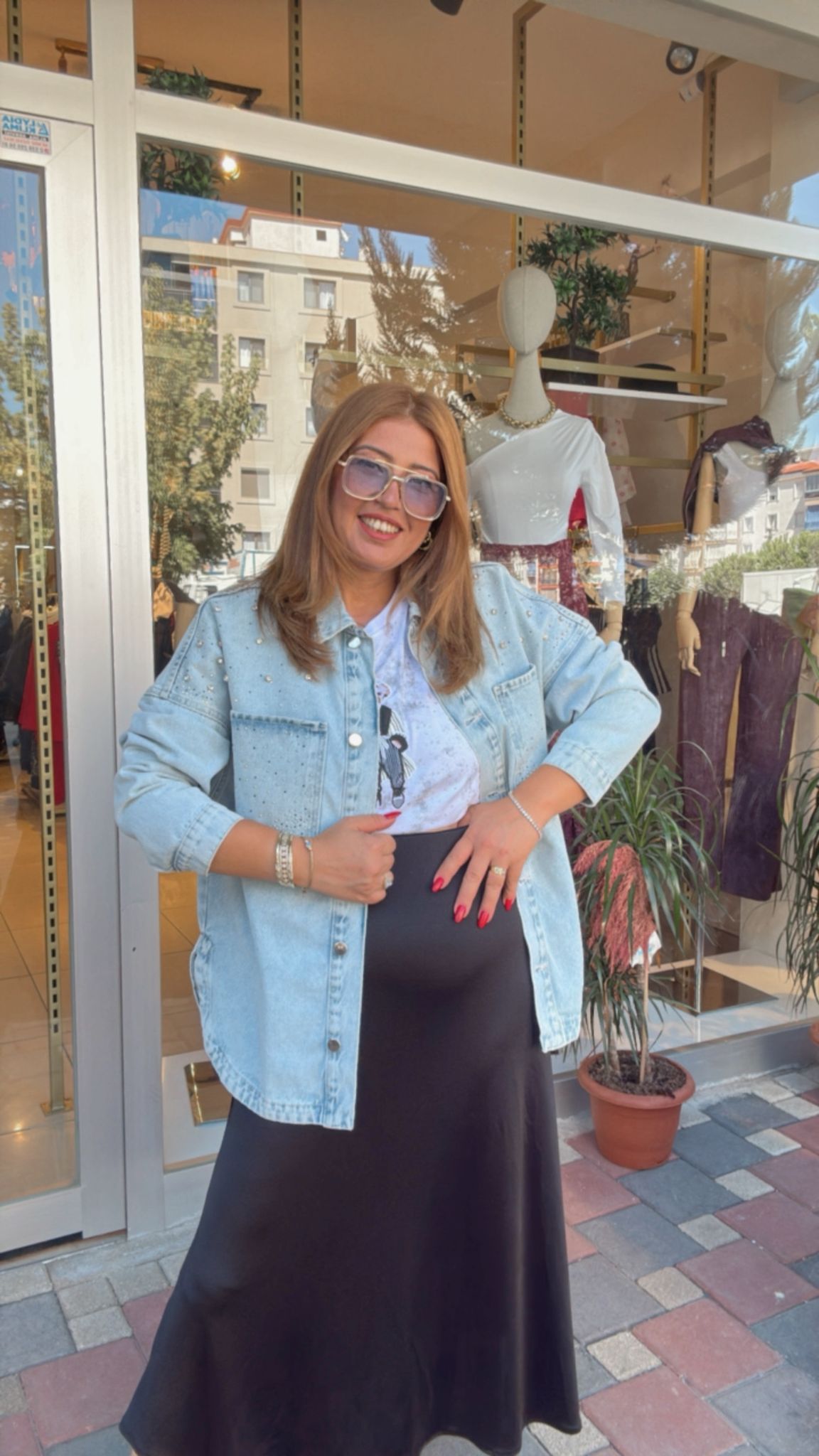 Taşlı Jean Ceket
