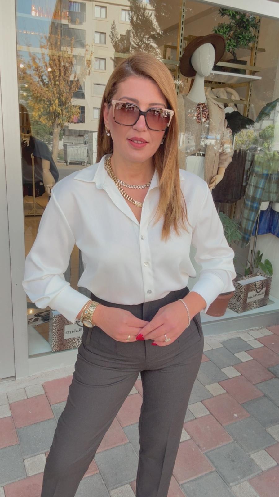 Saten Gömlek - Beyaz