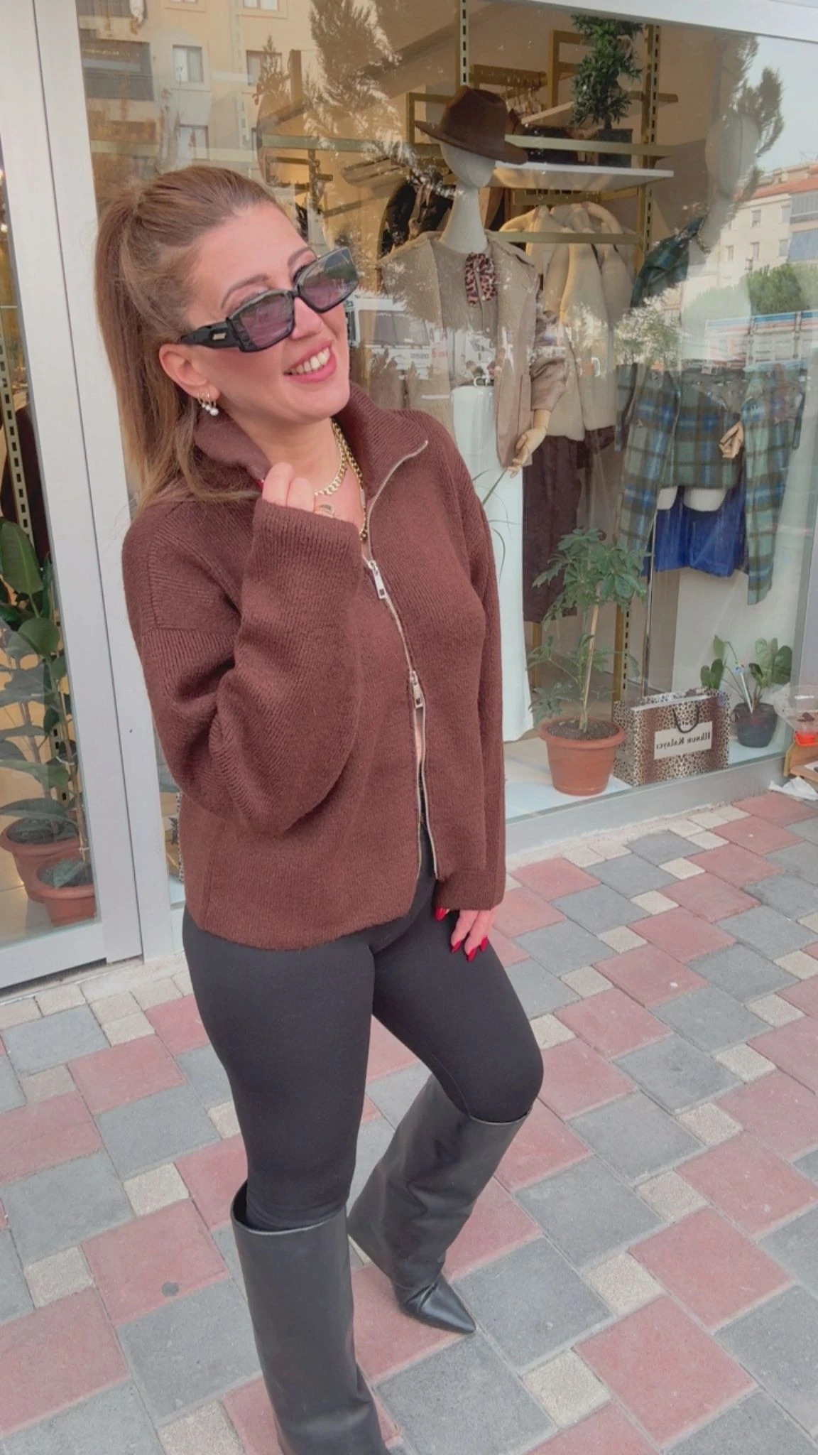 Çift Fermuarlı Hırka