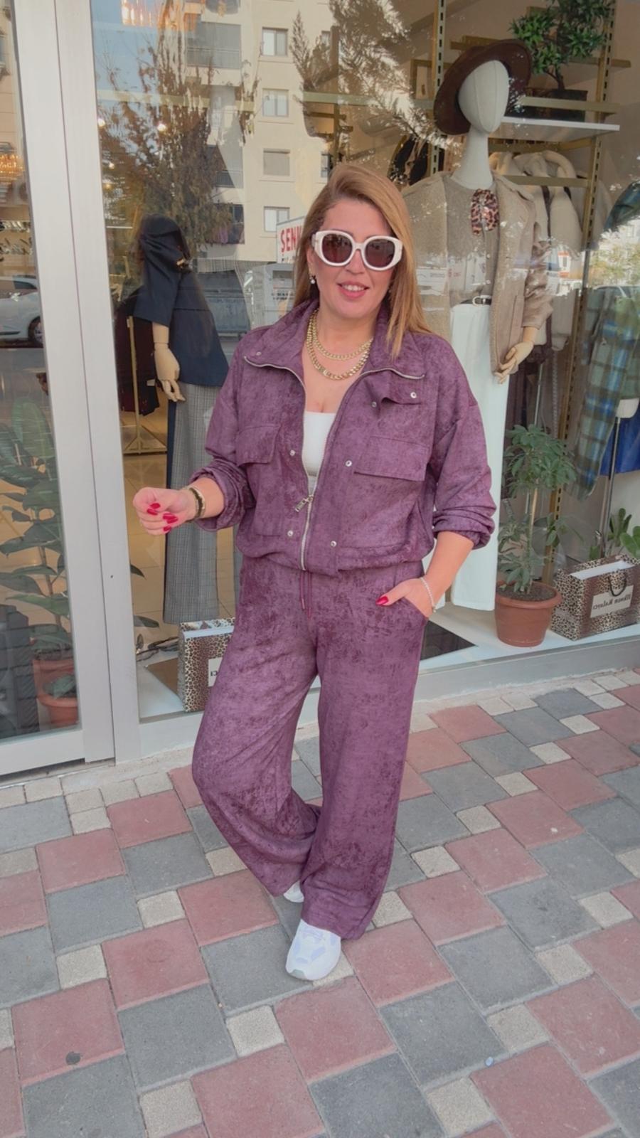 Batik Desenli Takım - Mürdüm