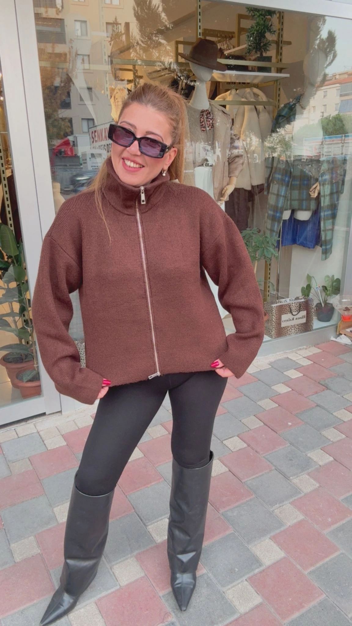 Çift Fermuarlı Hırka