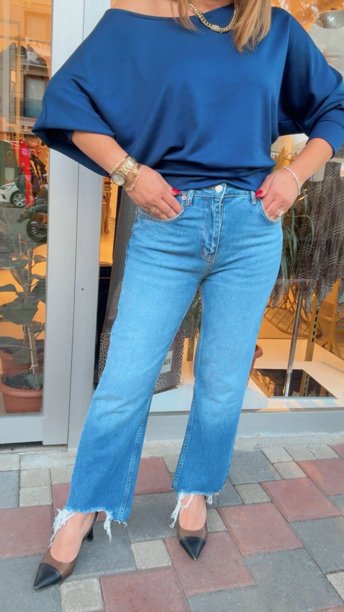 Kesik Paça Mom Jean