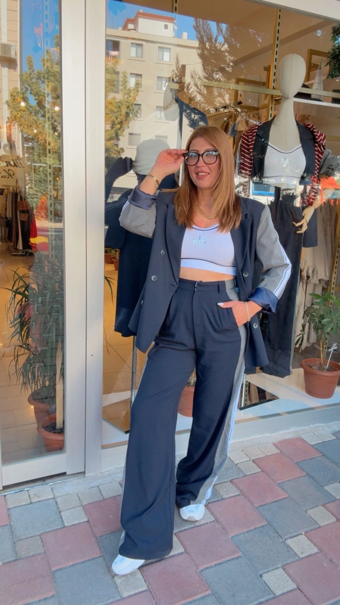 Şeritli Blazer Takım