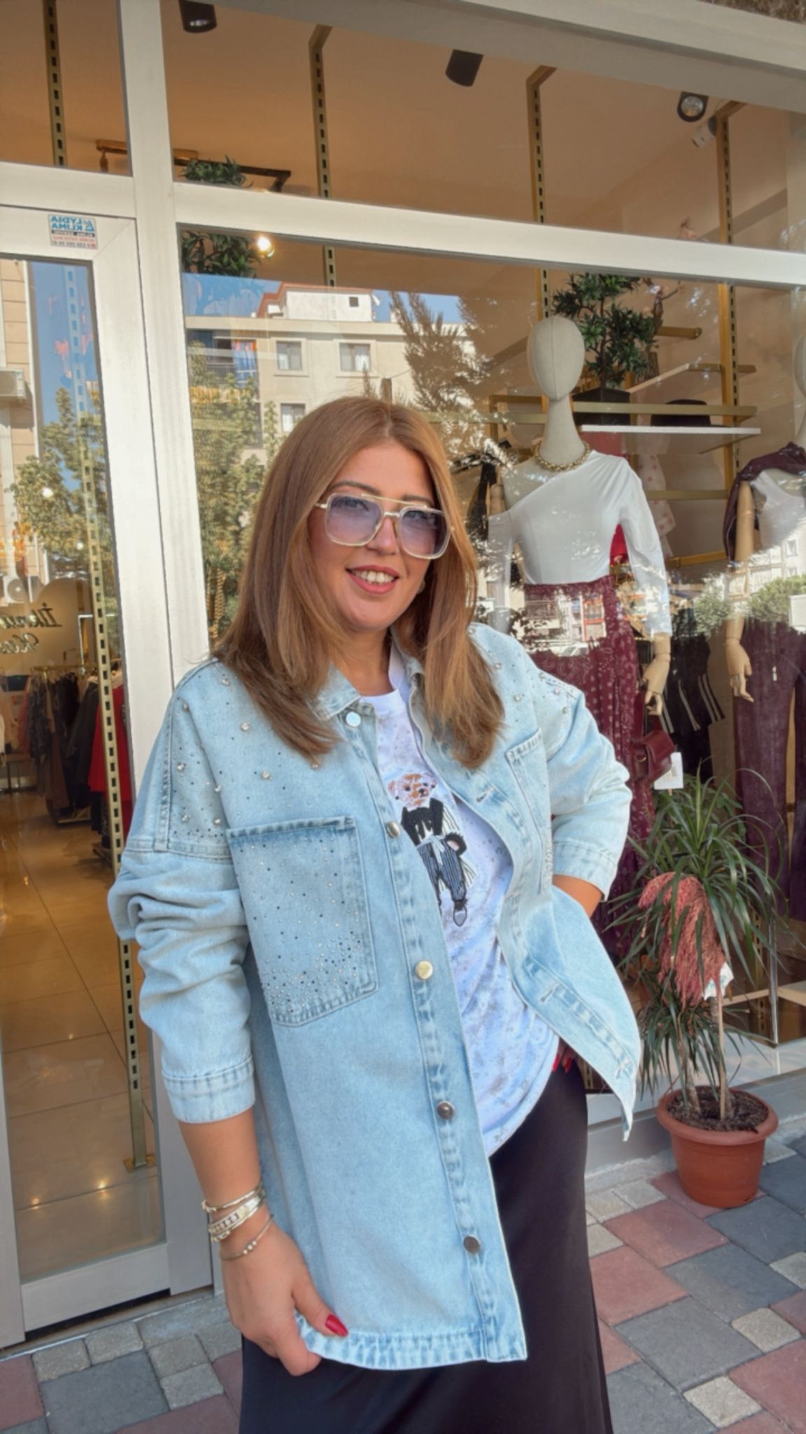 Taşlı Jean Ceket