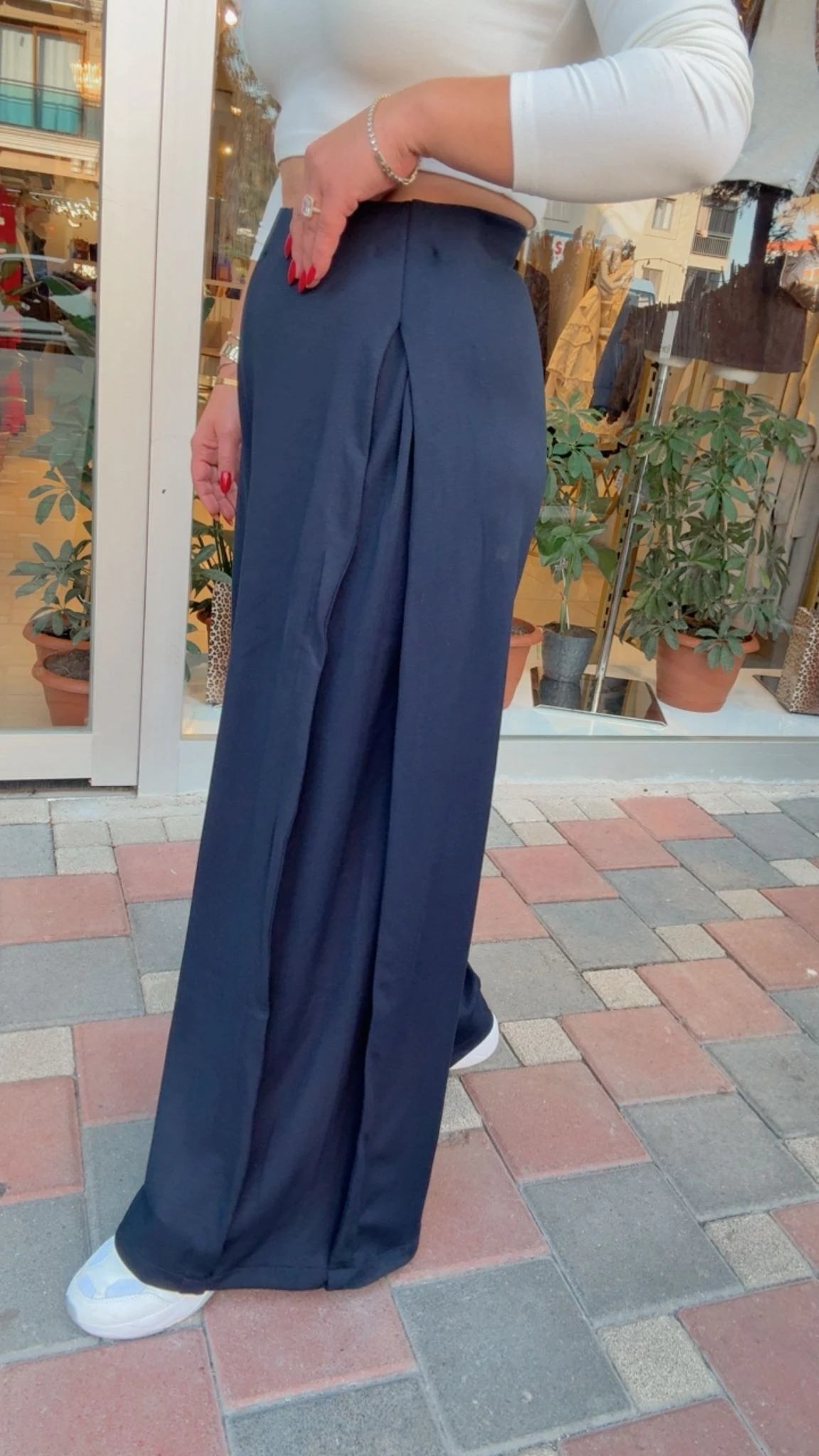 YAN PİLELİ PALAZZO PANTOLON