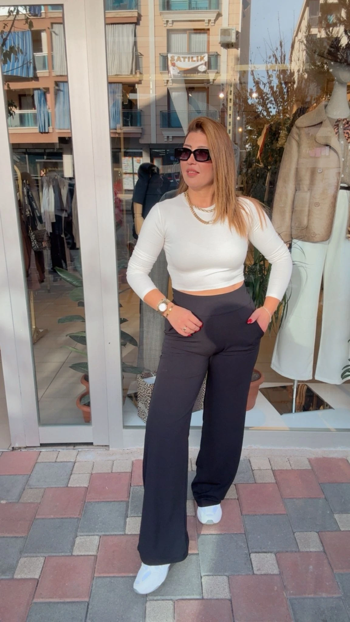 Korsajlı Comfort Pantolon - Siyah